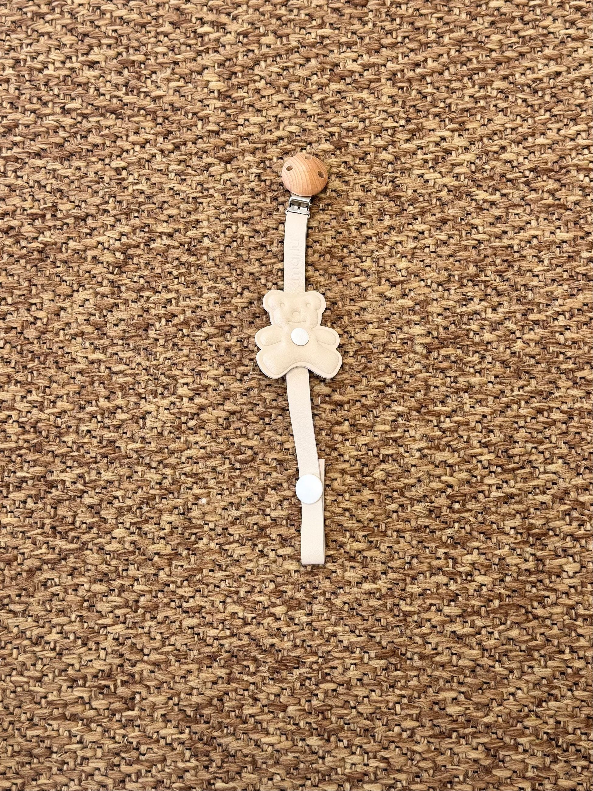 Pacifier Holder Beige Cream Cotton - MARLÙ IN910PC/P