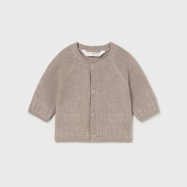 Basic cardigan in warm cotton, Boy's, GREY 2301-G