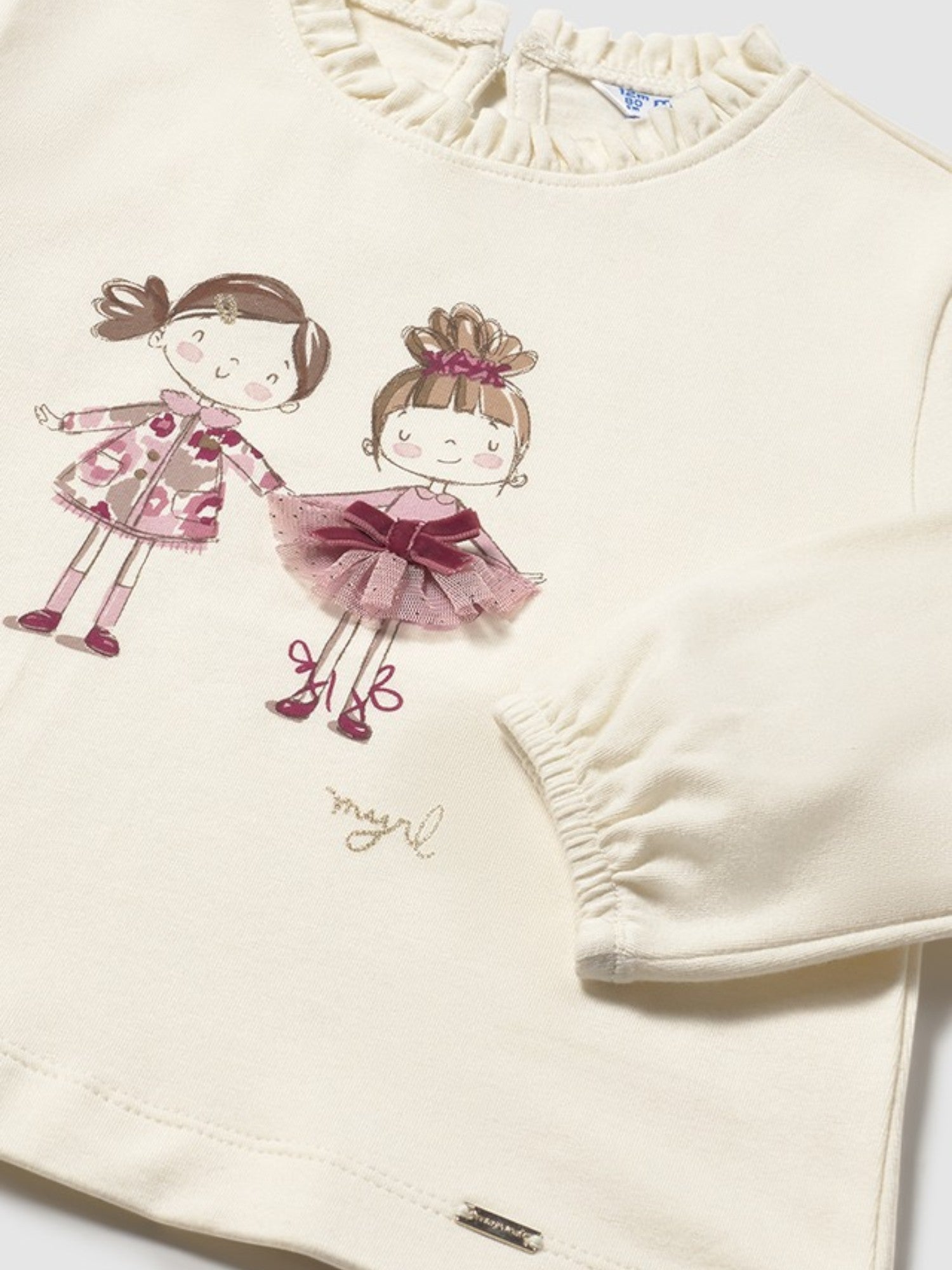Long sleeve T-shirt for girls CREAM 2075/78