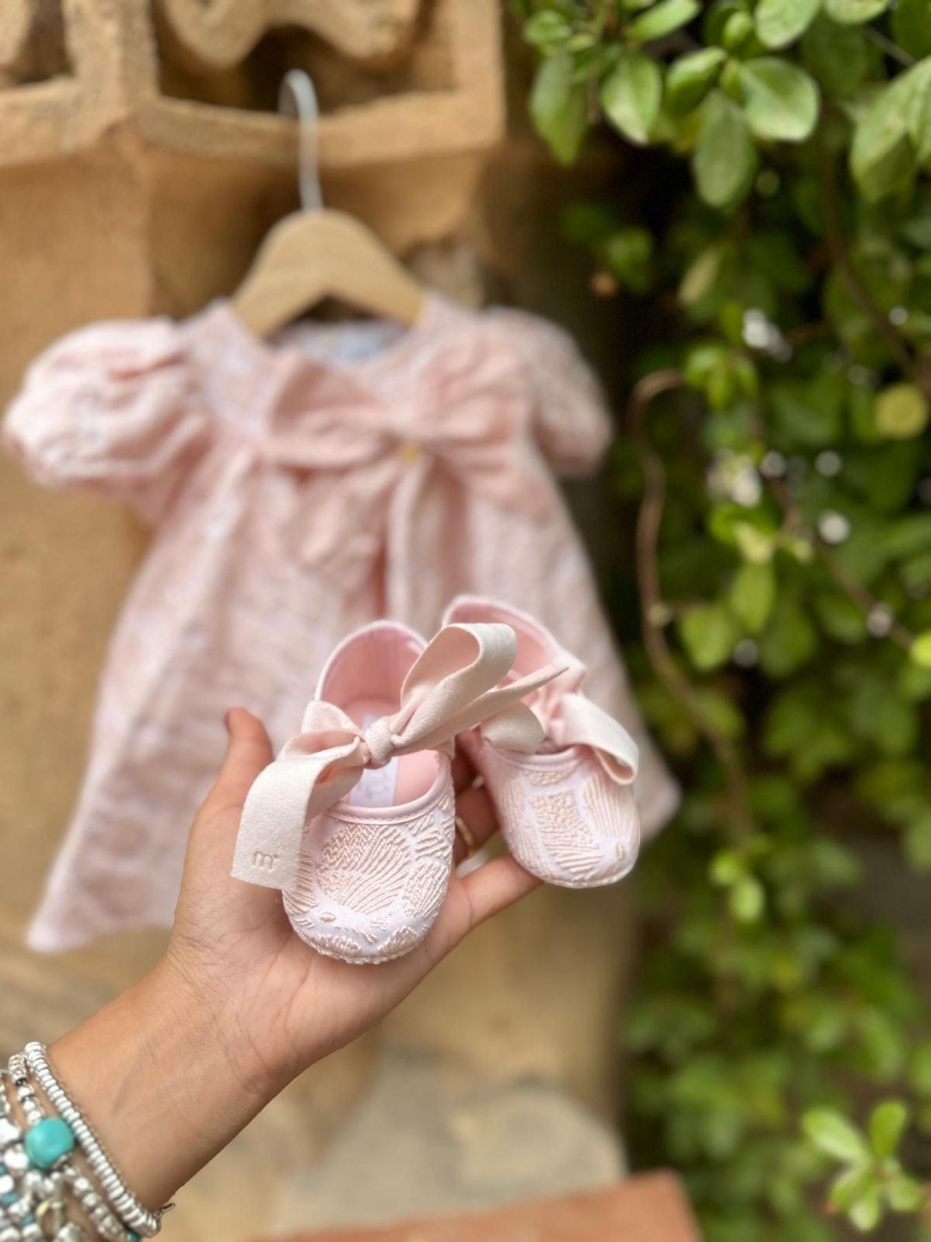 Roselline Baby Girl Shoes, Peach Pink IB14SC