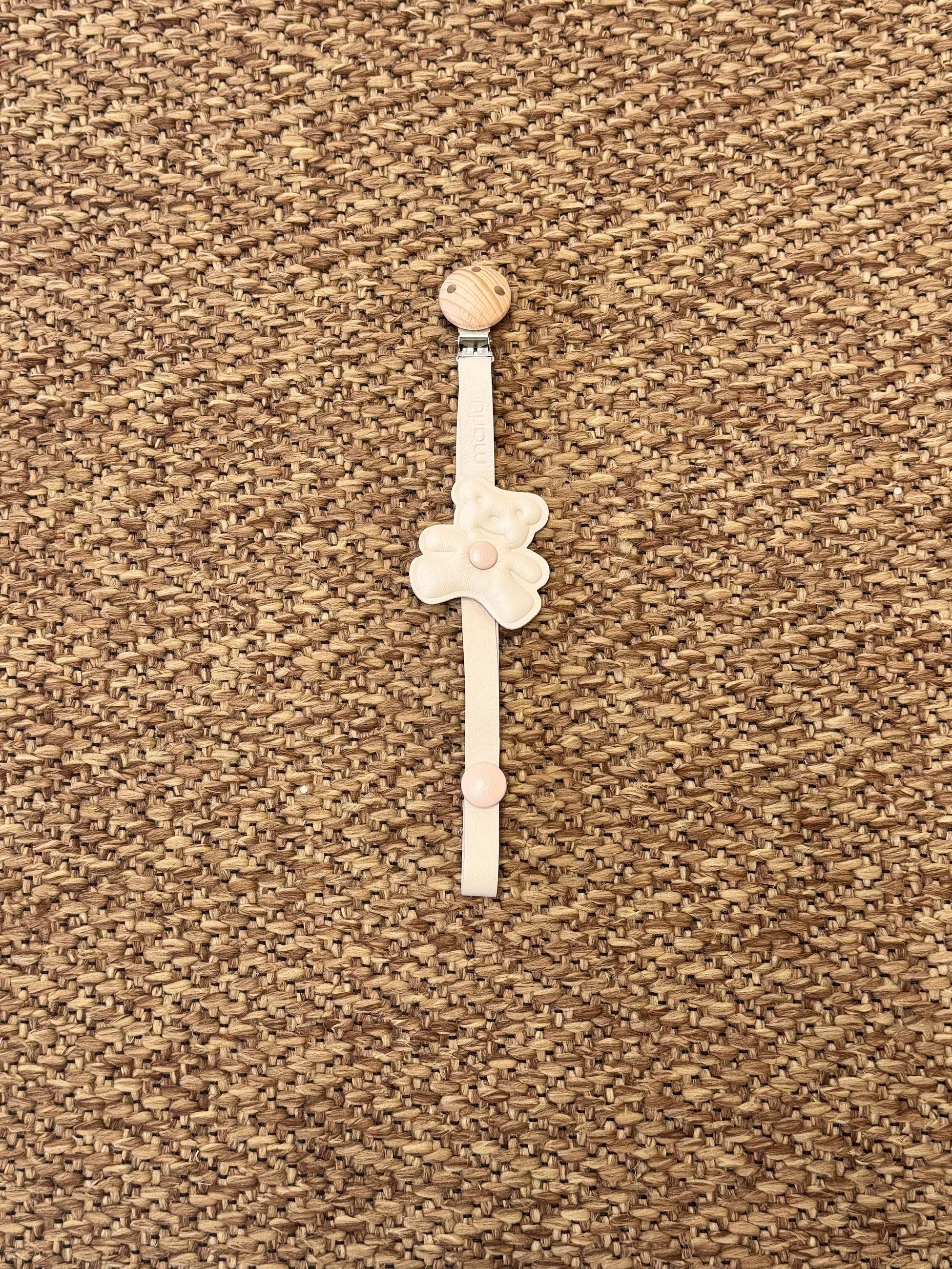 Pacifier Holder Beige Cocoa Cotton - MARLÙ IN910PC/B