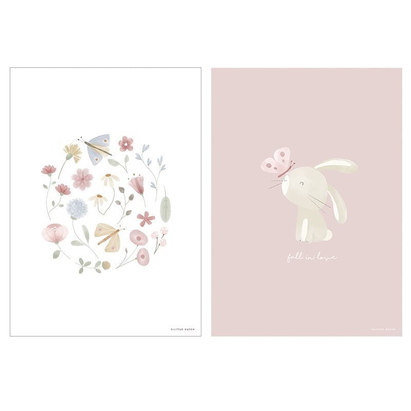 Poster Fiori e Farfalle - A3  ROSA PW11421690 -  NANU' BABY