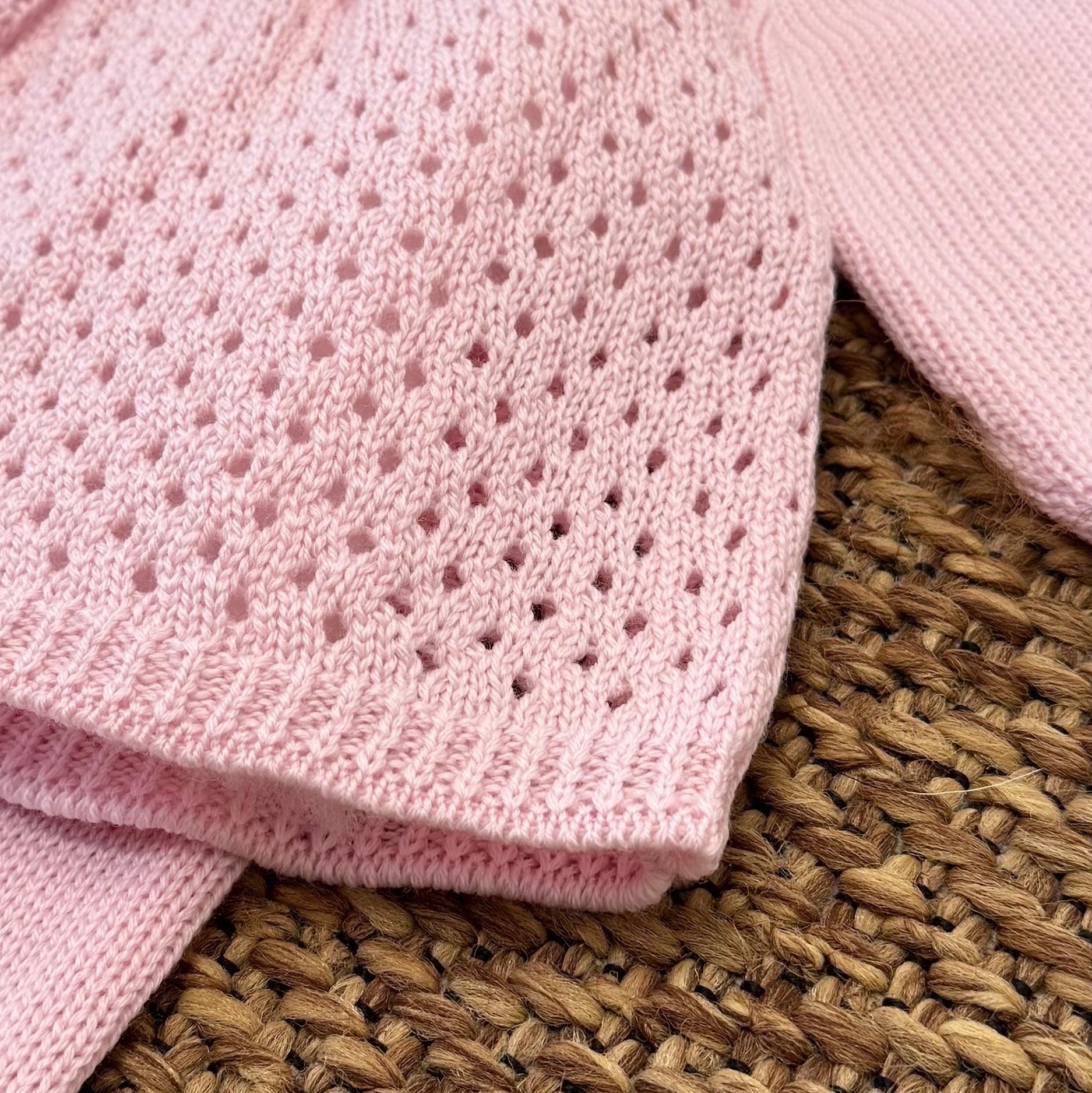 Newborn Baby Girl Merino Wool Set, Pink - BEBE' DI ALMY 2P80/R
