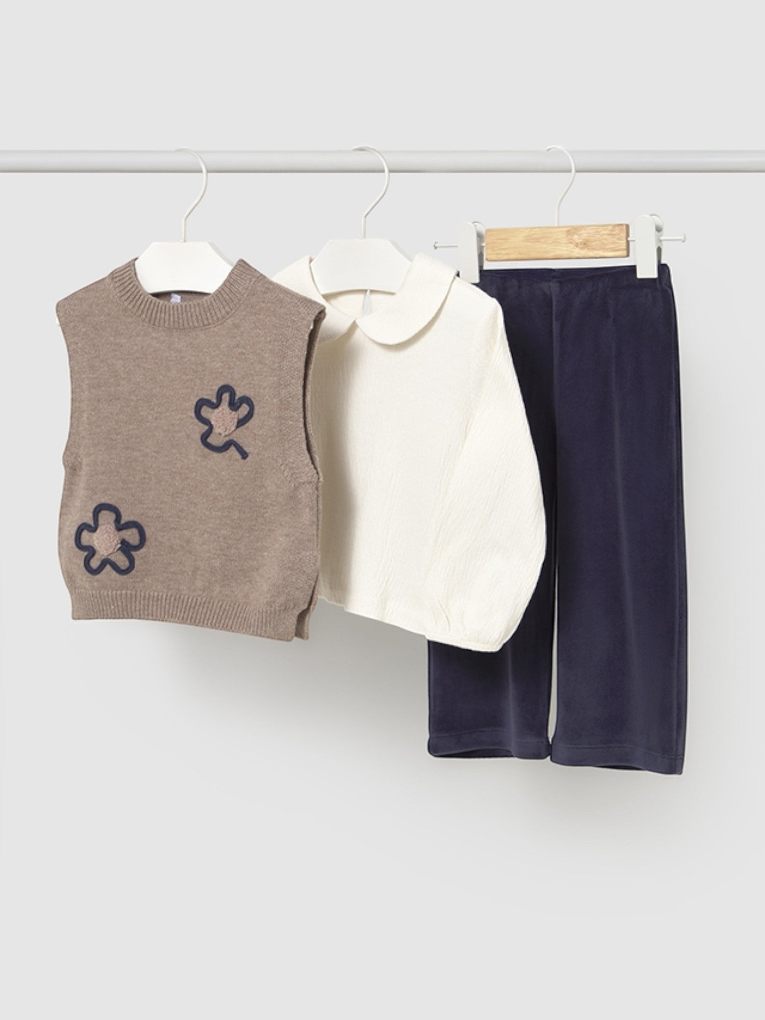 Girl's Blue Knit Vest and Pant Set 2596/48