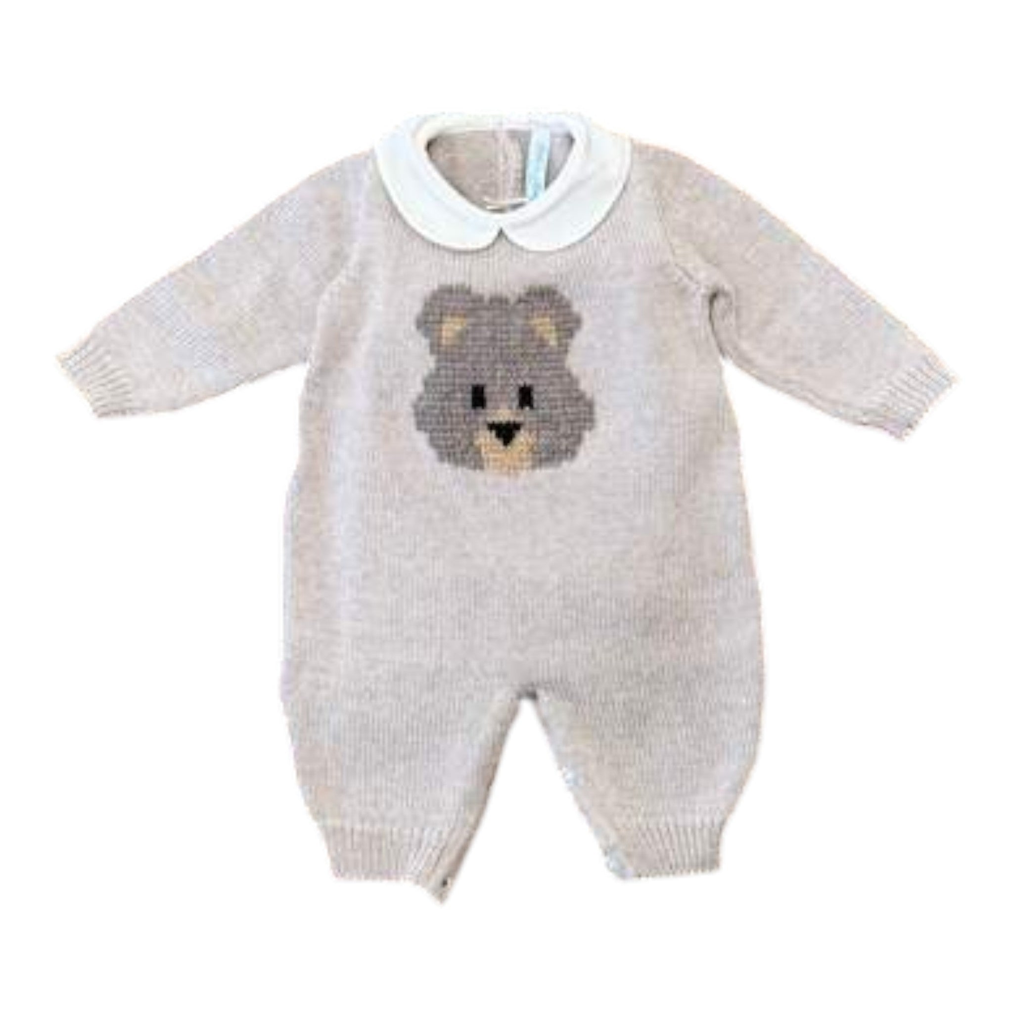 Tutina Neonato Lana Merino Beige - BEBE' DI ALMY T85L