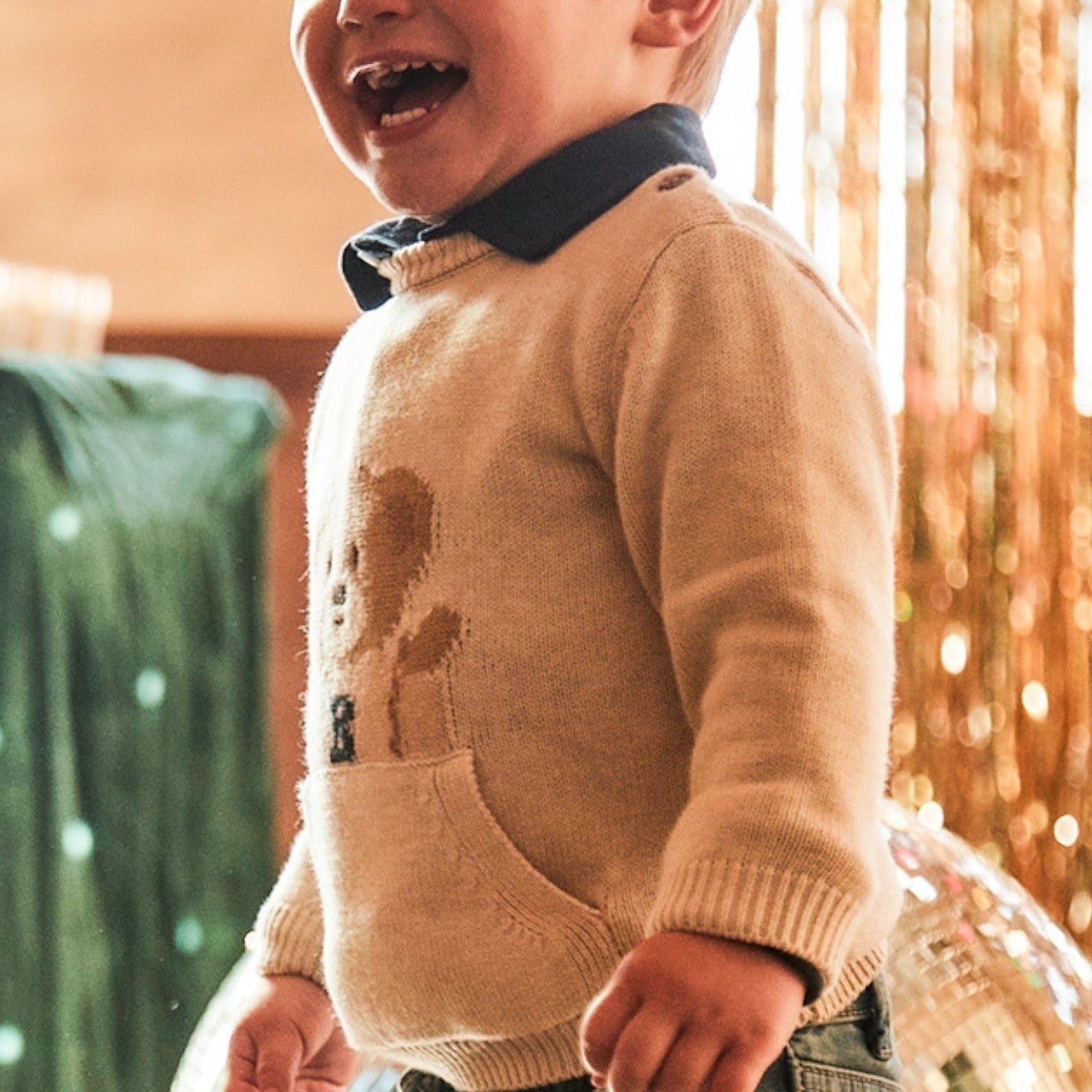 Maglione intarsi grande Bimbo Beige 2341/59 -  NANU' BABY