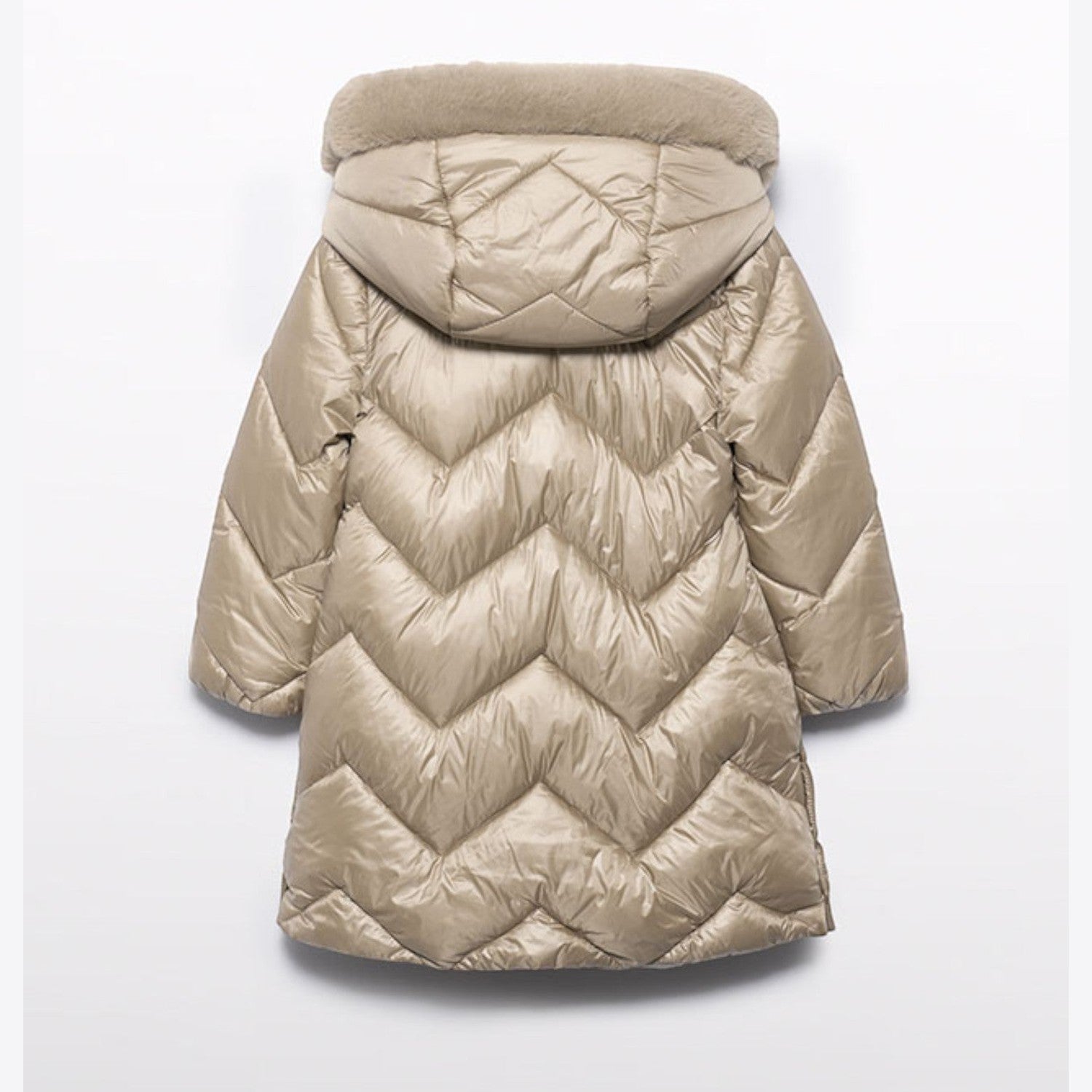 Giaccone lungo trapuntato Bimba Beige 5847/11 -  NANU' BABY