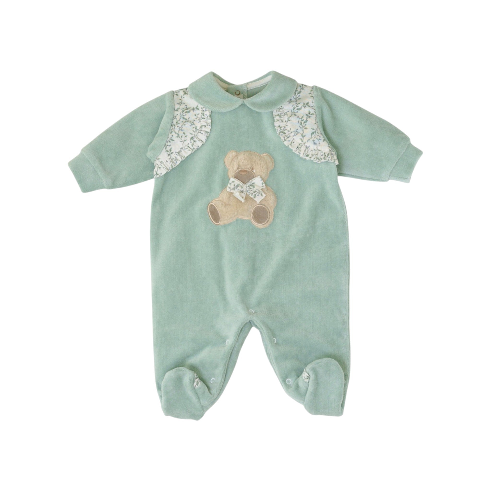 Tutina Neonata Ciniglia Verde SARTORIA DEI PICCOLI (cod. LT1102)