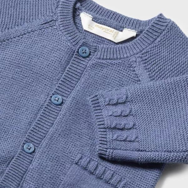 Basic cardigan in warm cotton, boy's, CIELO 2301-W