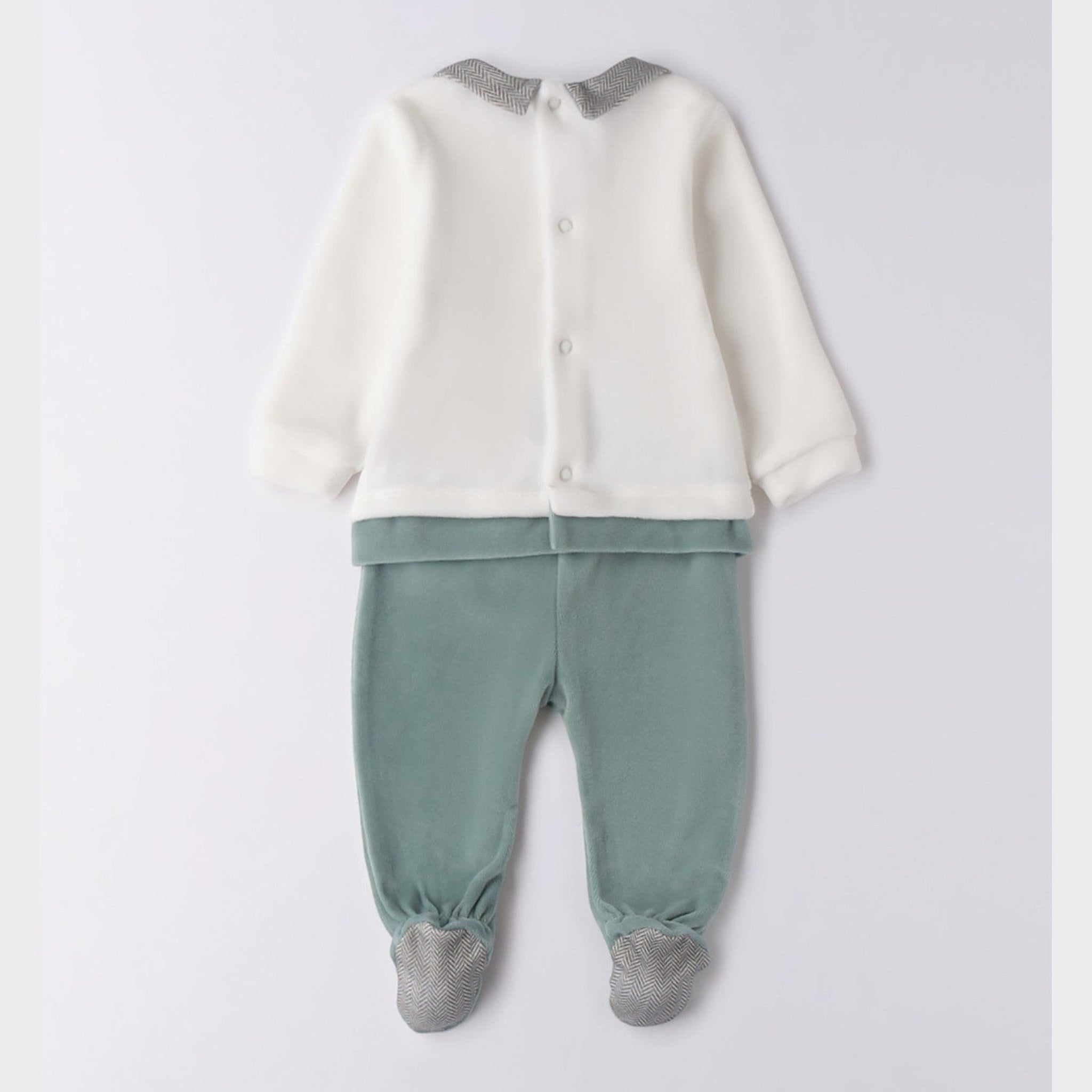 Tutina Due Pezzi Con Piede Neonato Bianco 3F639/112 -  NANU' BABY