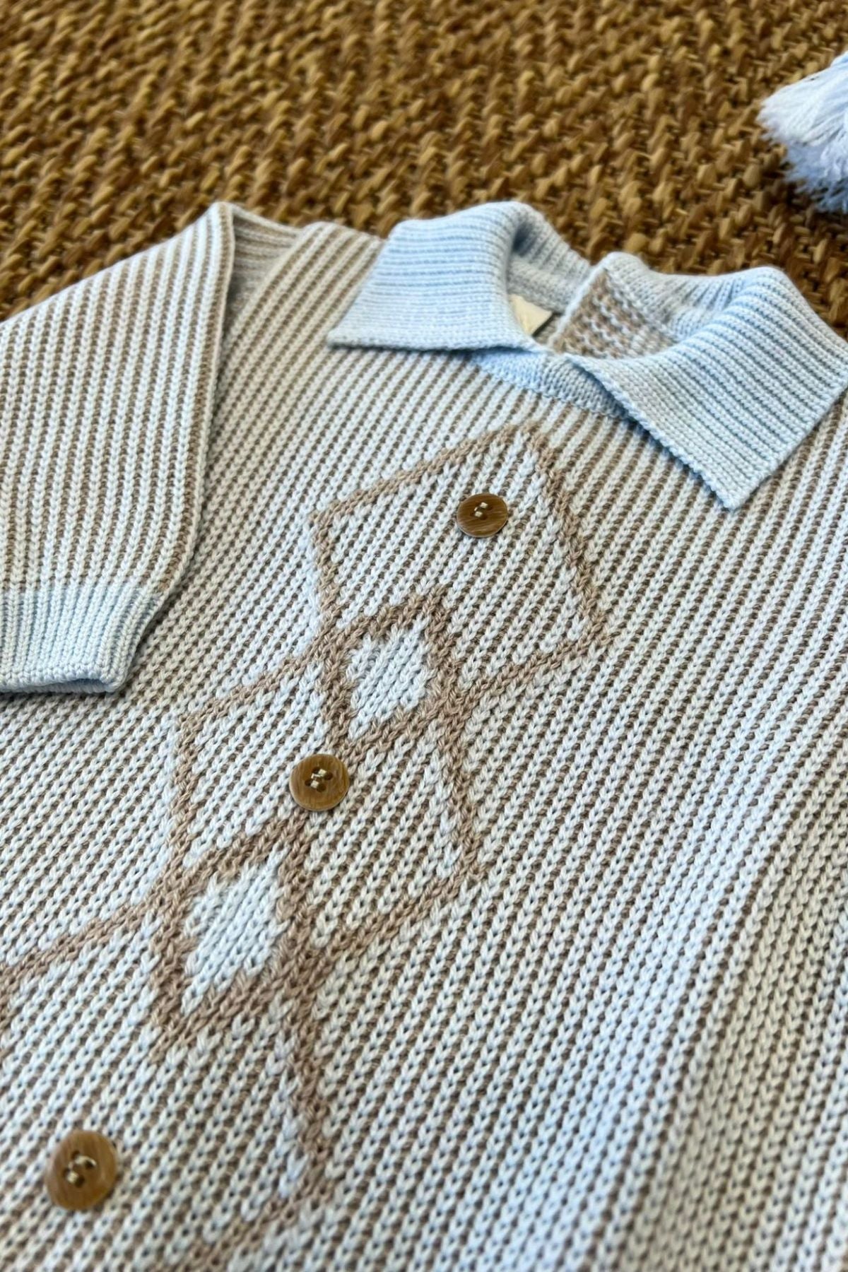 Baby Onesie with Diamond Pattern Sky Blue IG6410