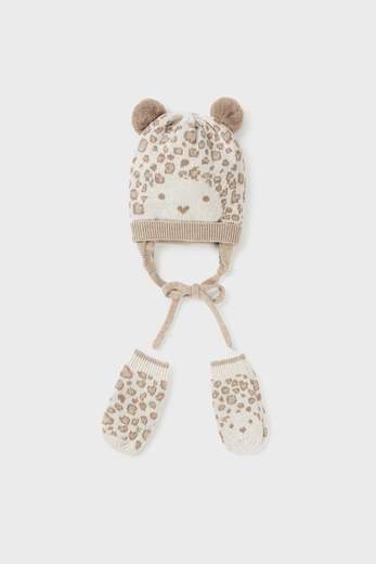 Hat and mittens set, MILK color 9668-