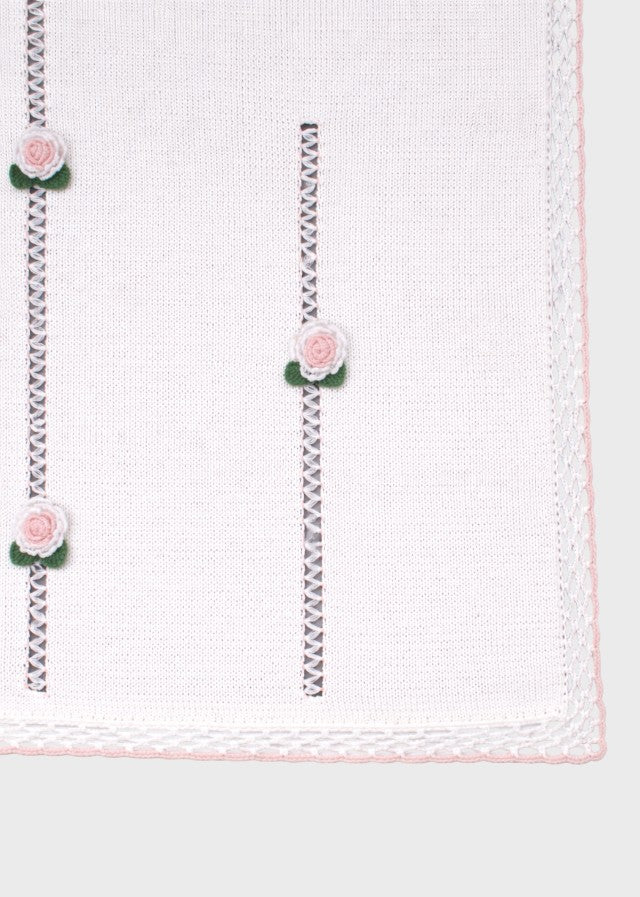 Coperta Roselline Ricamate Bianco DELIZIA/CO