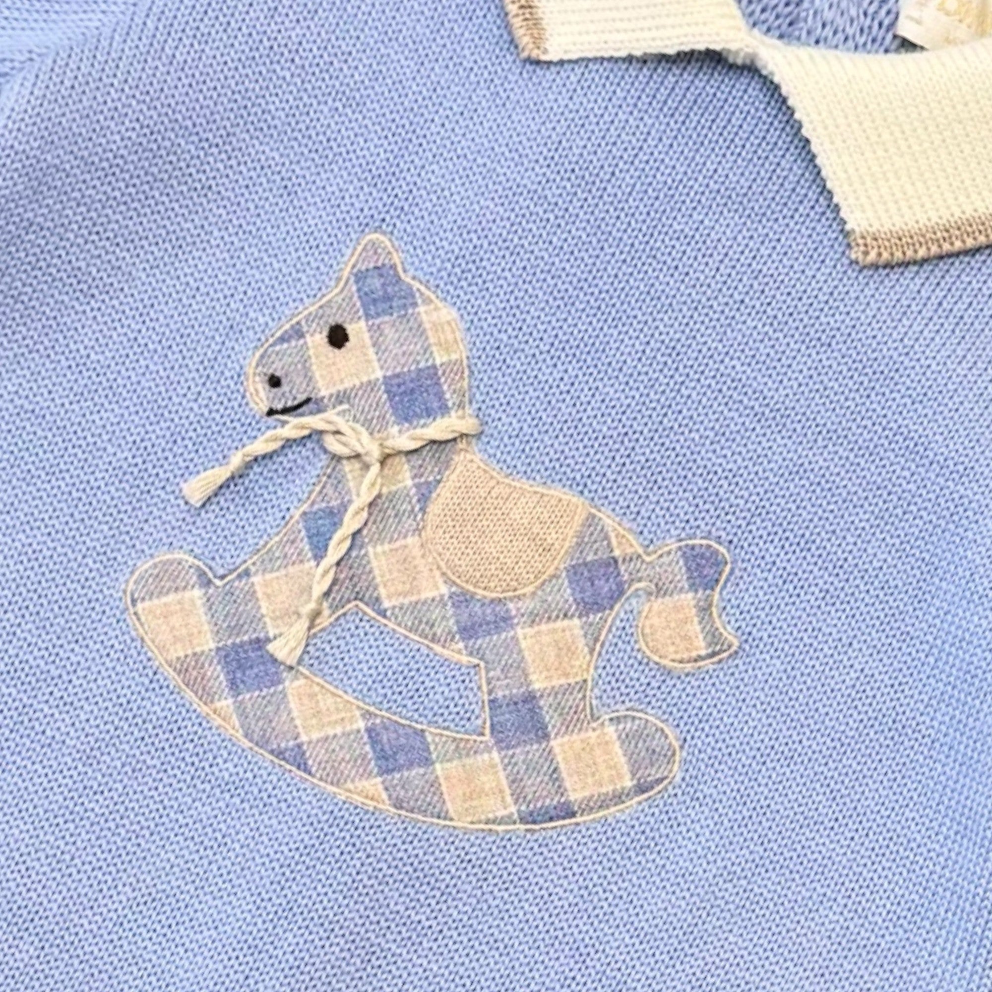 Little Horse 7820 Baby Boy's Mixed Wool Outfit, Light Blue