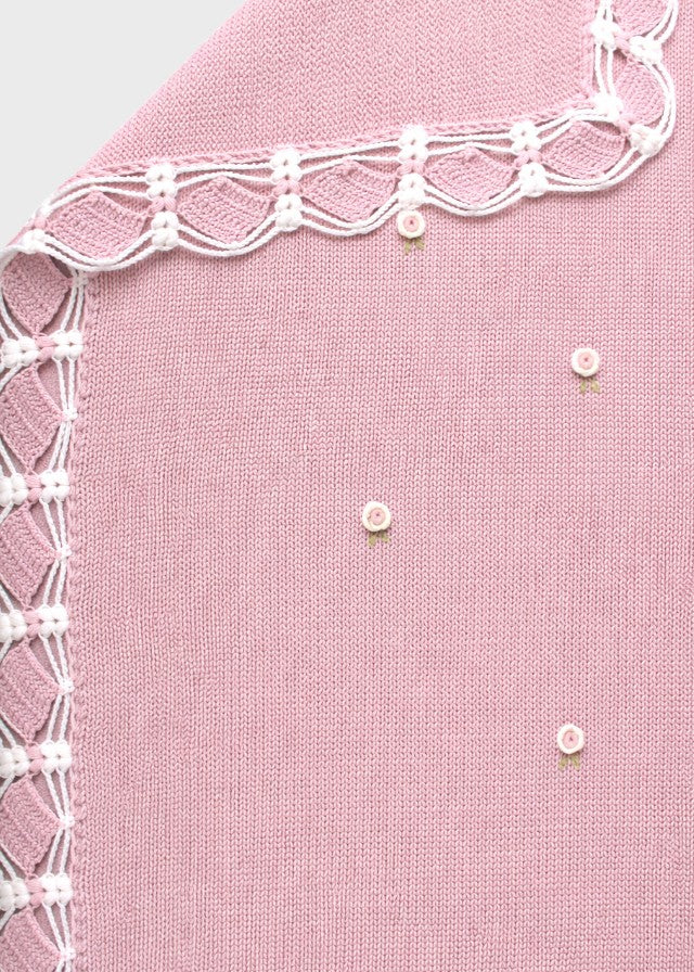 Coperta Fiorellini Ricamati TERESA Rosa Cipria