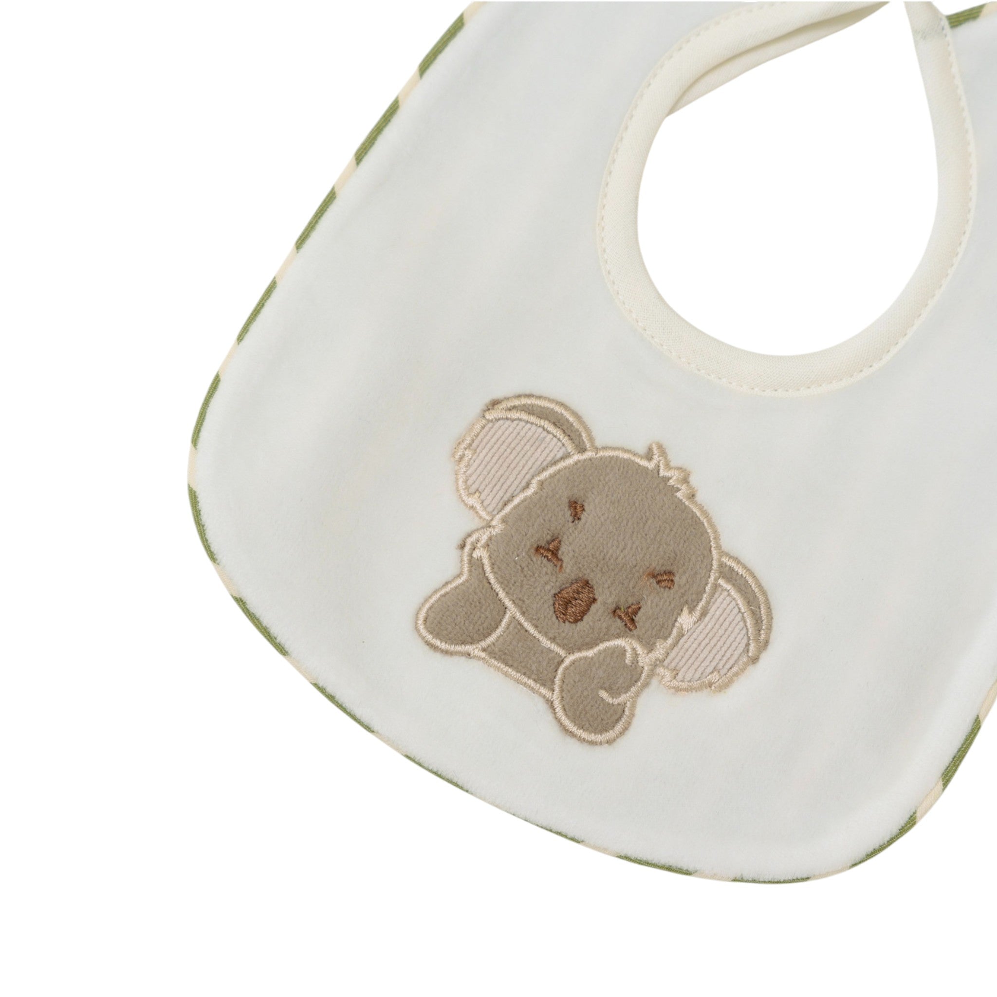 Set Cuffia Bavetta Neonato Ciniglia Verde SARTORIA DEI PICCOLI (cod. LR1113)