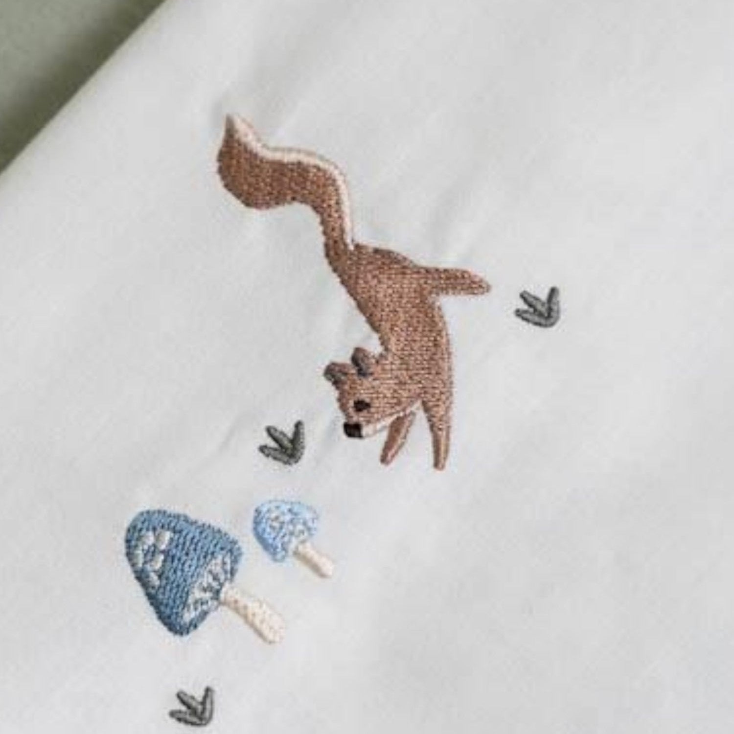 Lenzuolo lettino Funghi Ricamati - Amici della foresta Neonato BIANCO TE10214030 -  NANU' BABY