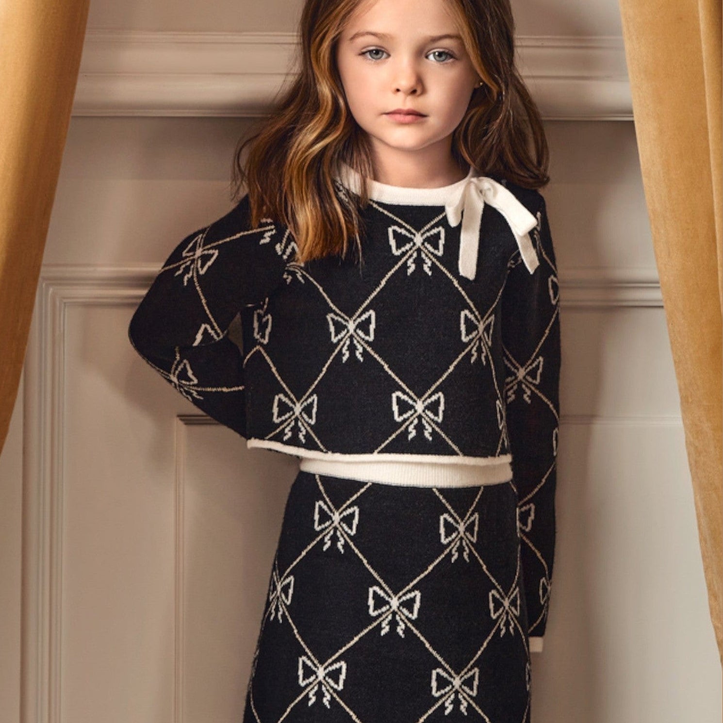 Compl. gonna tricot jacquard Bimba Nero 5538/8 - NANU' BABY