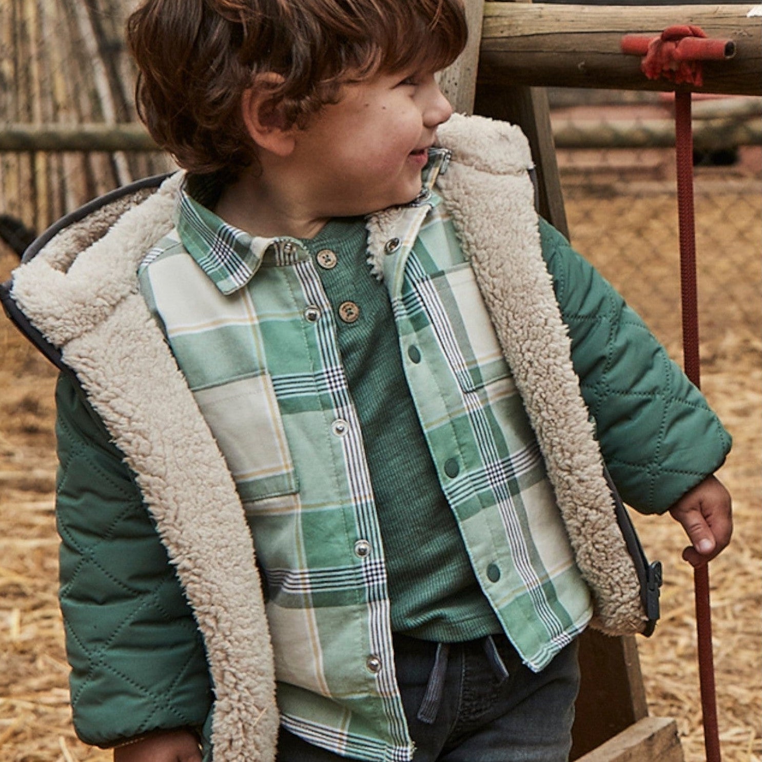 Camicia quadri foderato Bimbo Verde 2104/83 -  NANU' BABY