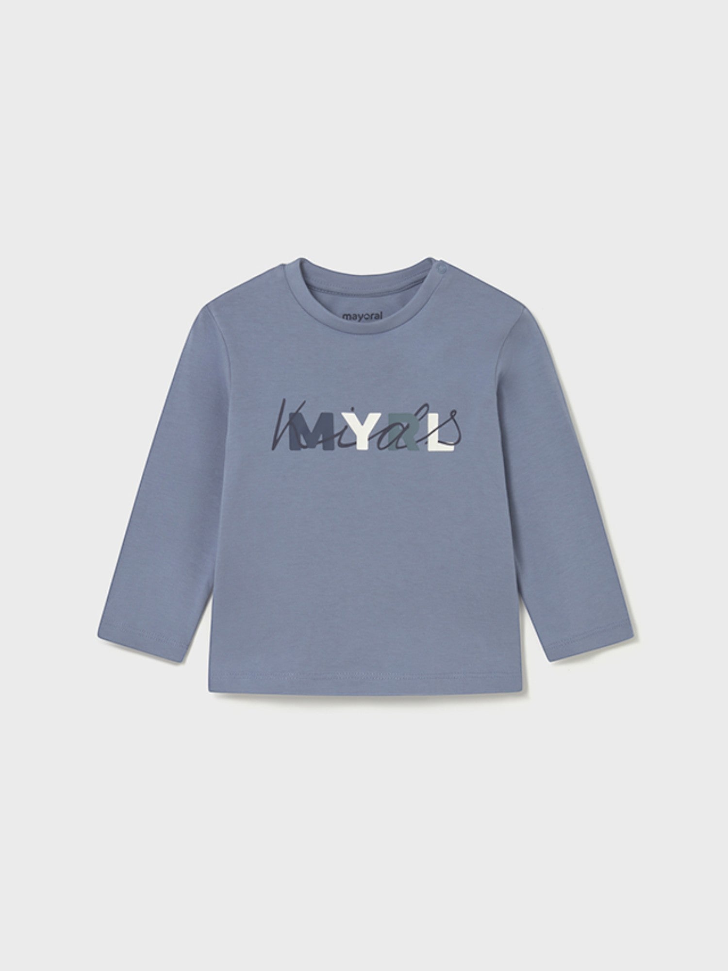 Basic long-sleeved shirt for boys, light blue, size 108/29