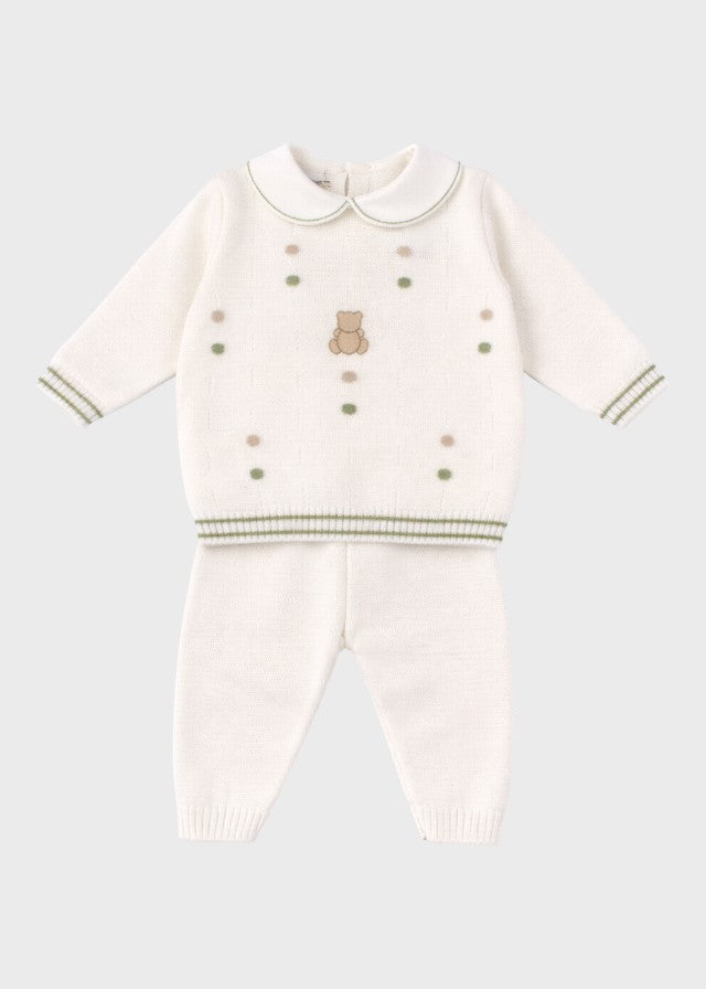 Completo Cotone Pois Nocciolina Verde EK5650V