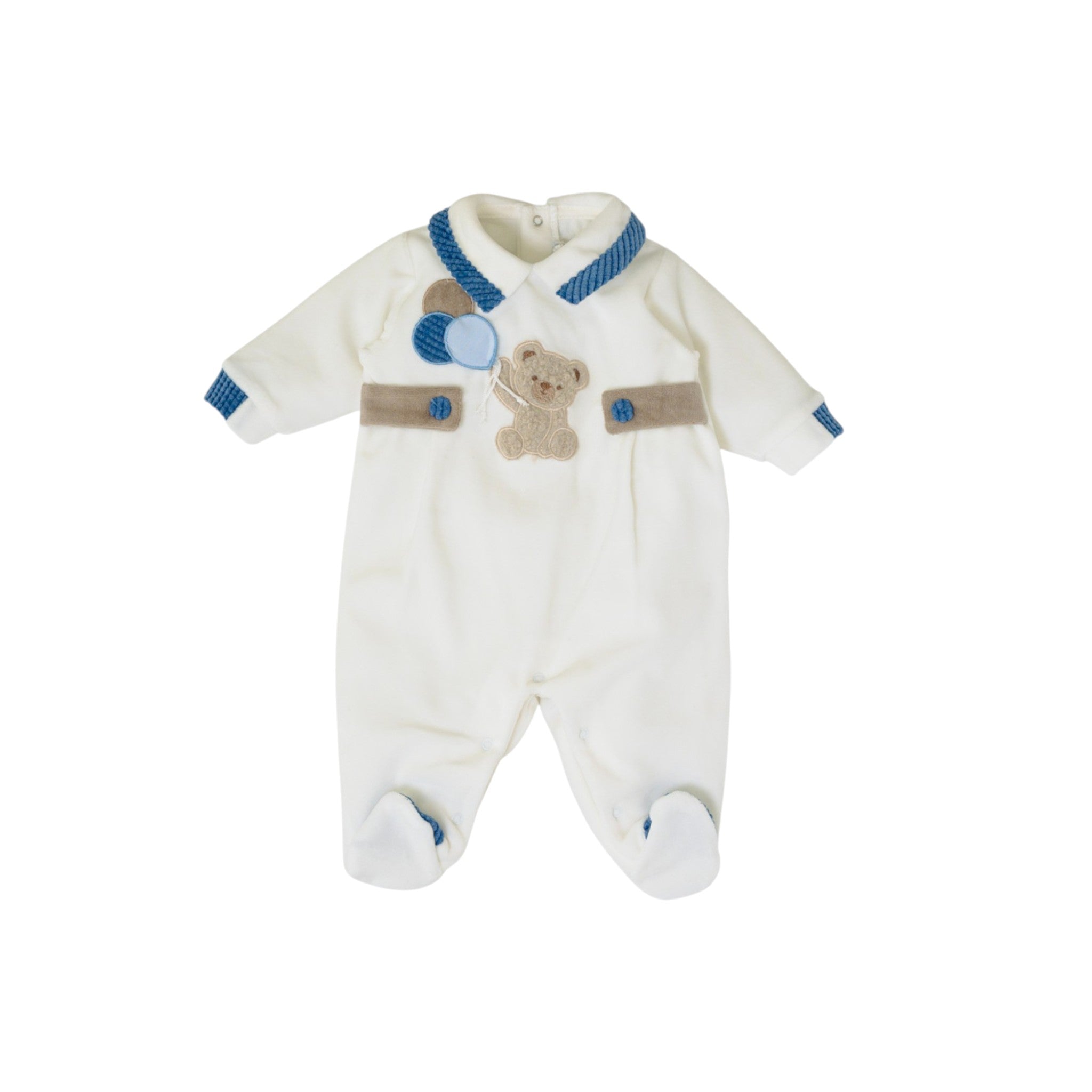 Tutina Neonato Ciniglia Bianco SARTORIA DEI PICCOLI (cod. LT1110)