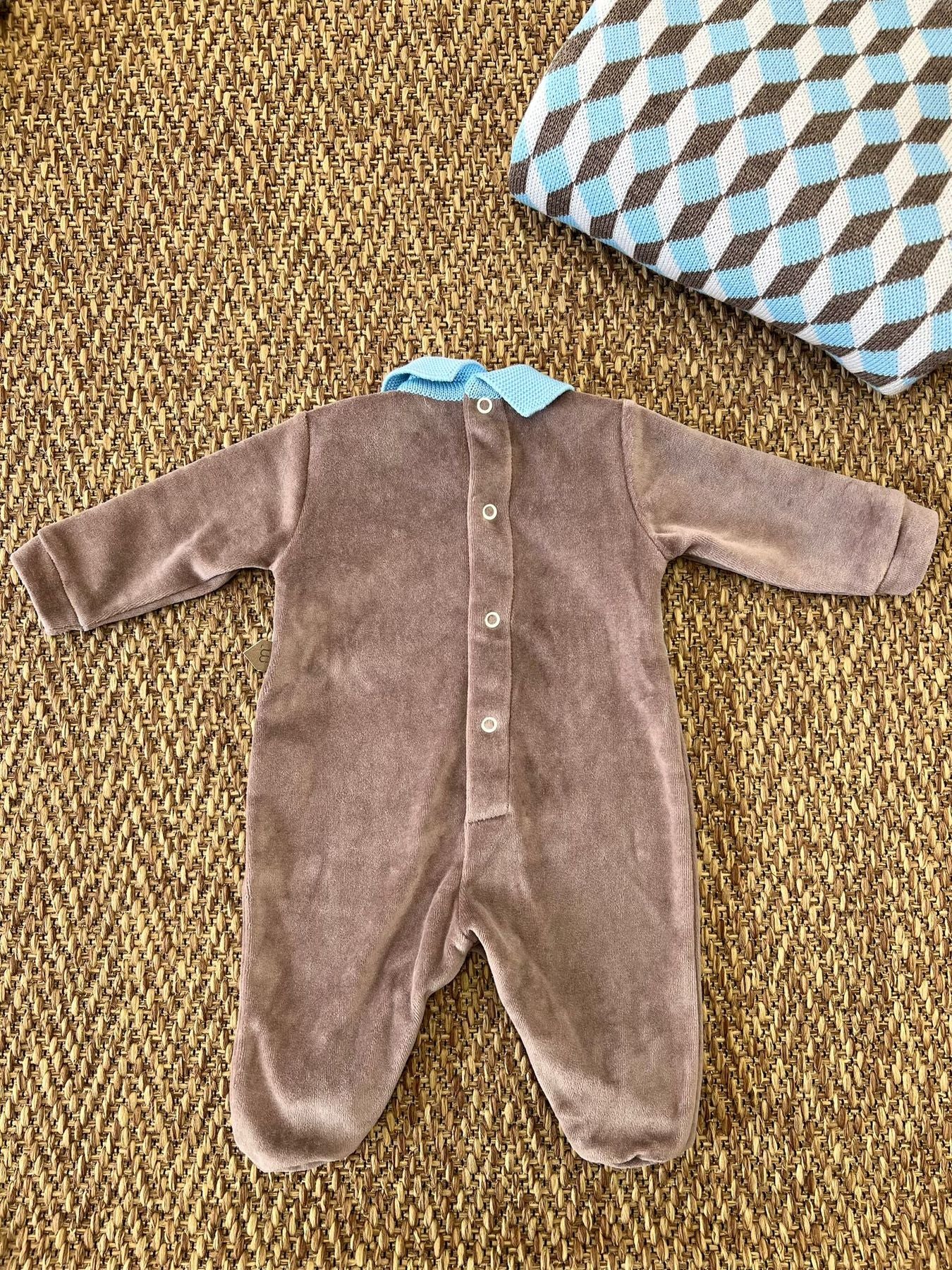 Geometric Pattern Baby Romper Brown IG6814
