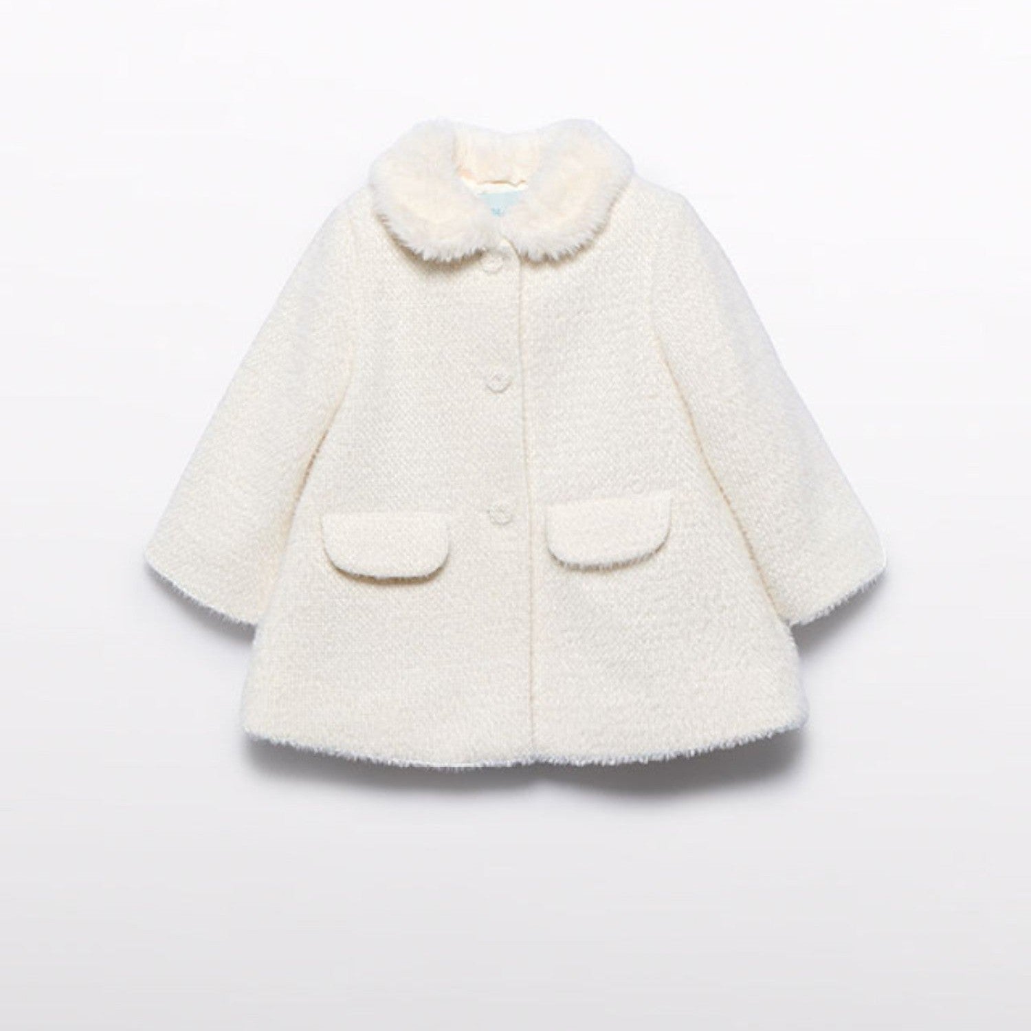 Cappotto punto strutturato Bimba PANNA 5819/90 -  NANU' BABY