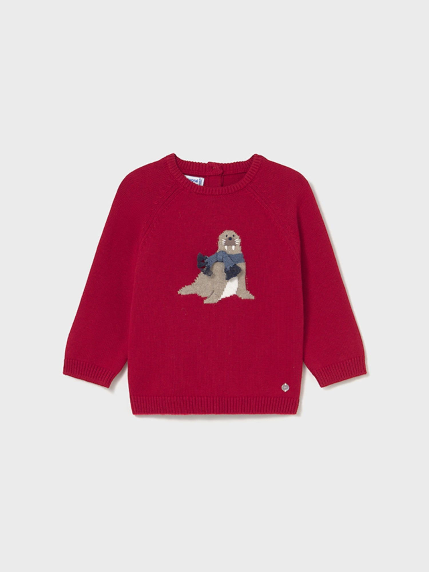 Animal intarsia sweater, boy, red, 2345/21