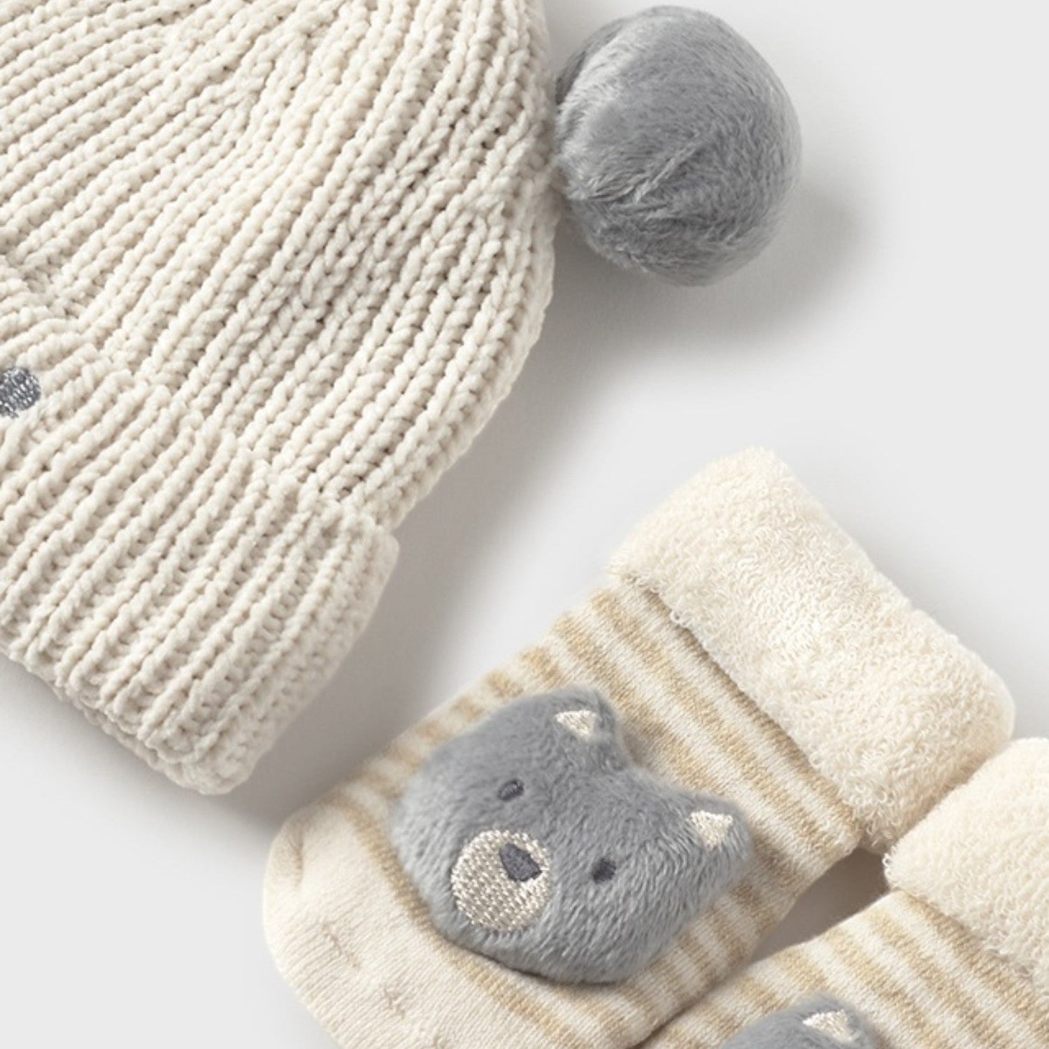 Baby Hat and Socks Set, Beige 9933/80
