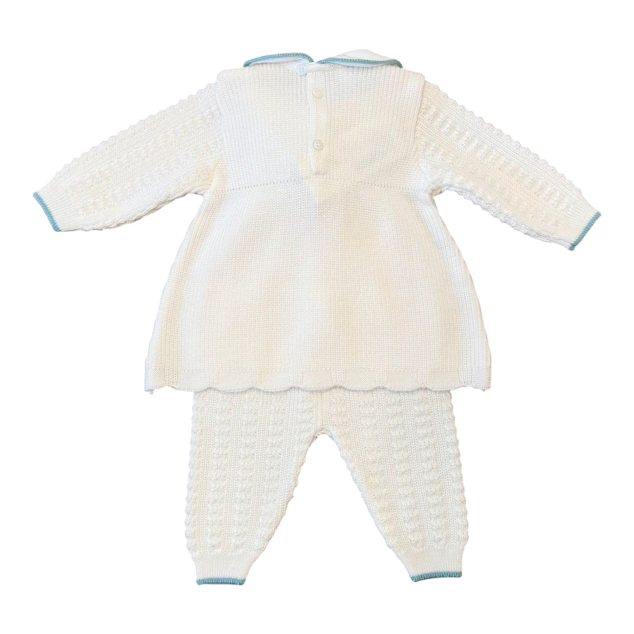 Completo 2 pezzi  vestinetta lunga Neonata VANIGLIA IN4619/V