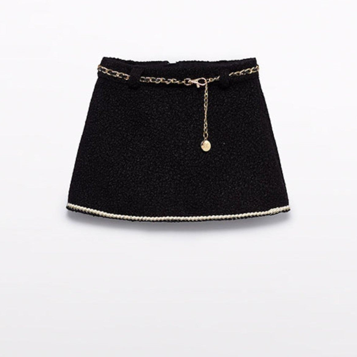 Gonna teddy con cintura Bimba Nero 5517/8 - NANU' BABY