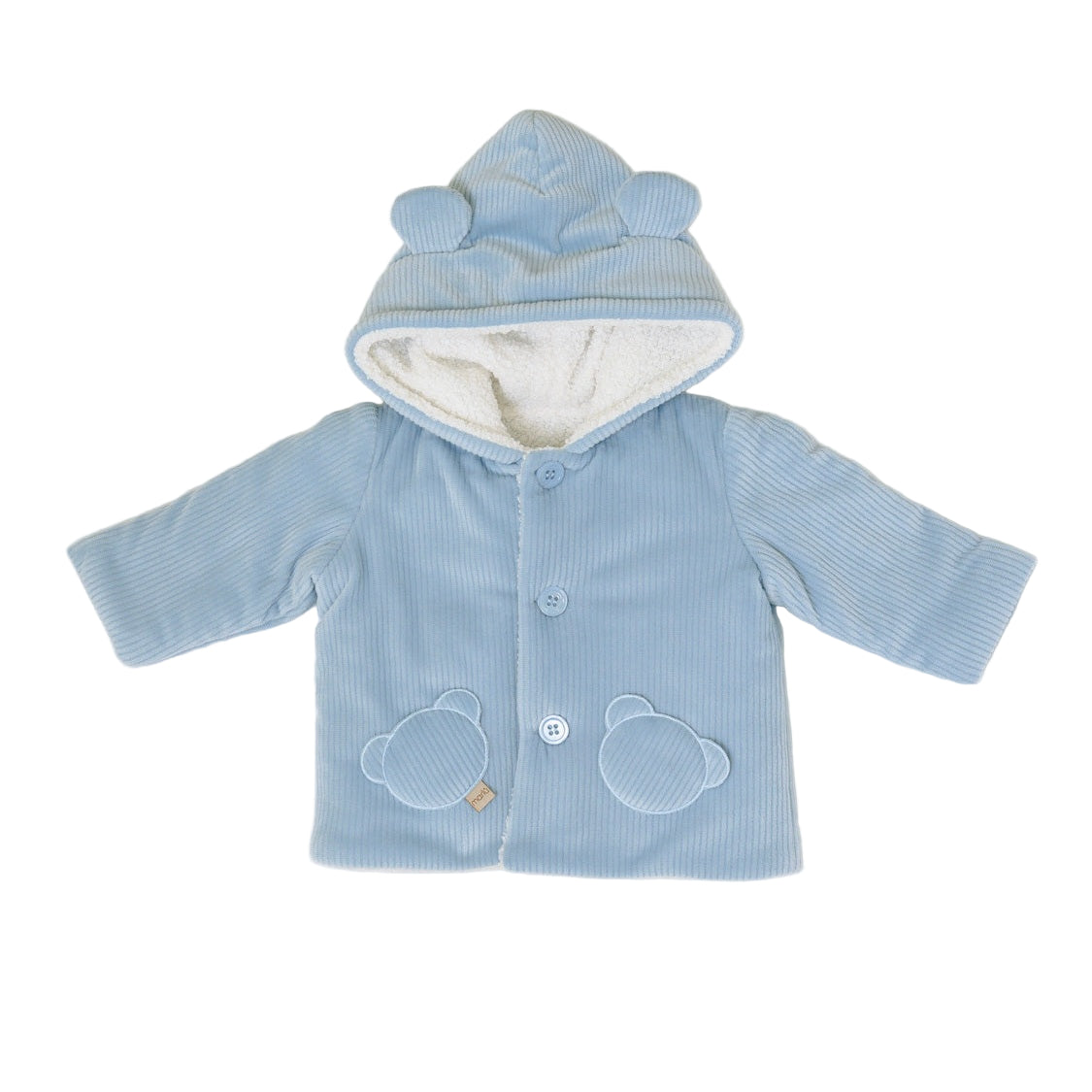 Cappottino con Cappuccio Orsetto Bimbo CIELO IN5940/C -  NANU' BABY