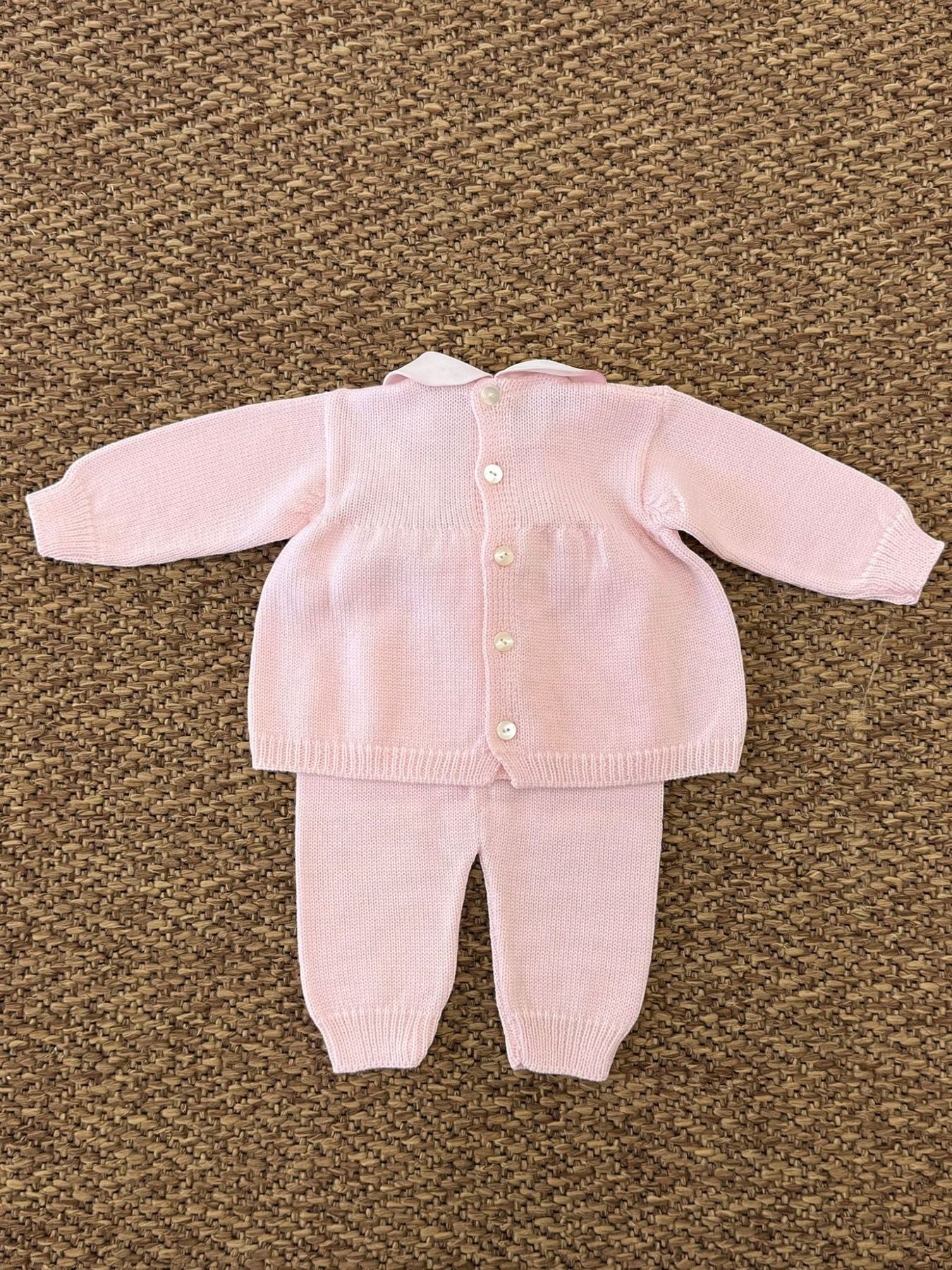 Baby girl's newborn outfit, pink diamond organza bow / 605