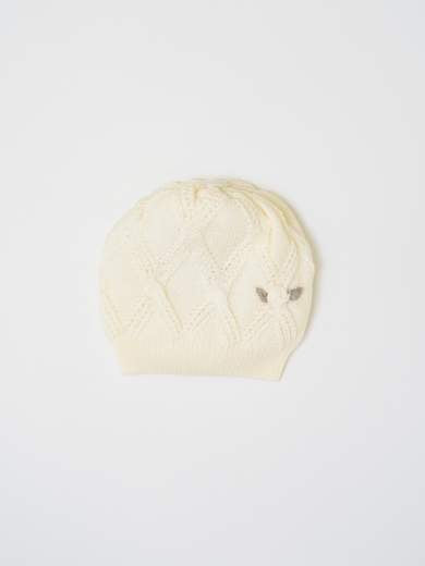 100% Virgin Wool Baby Hat, Vanilla Tortora IN2471BT/V