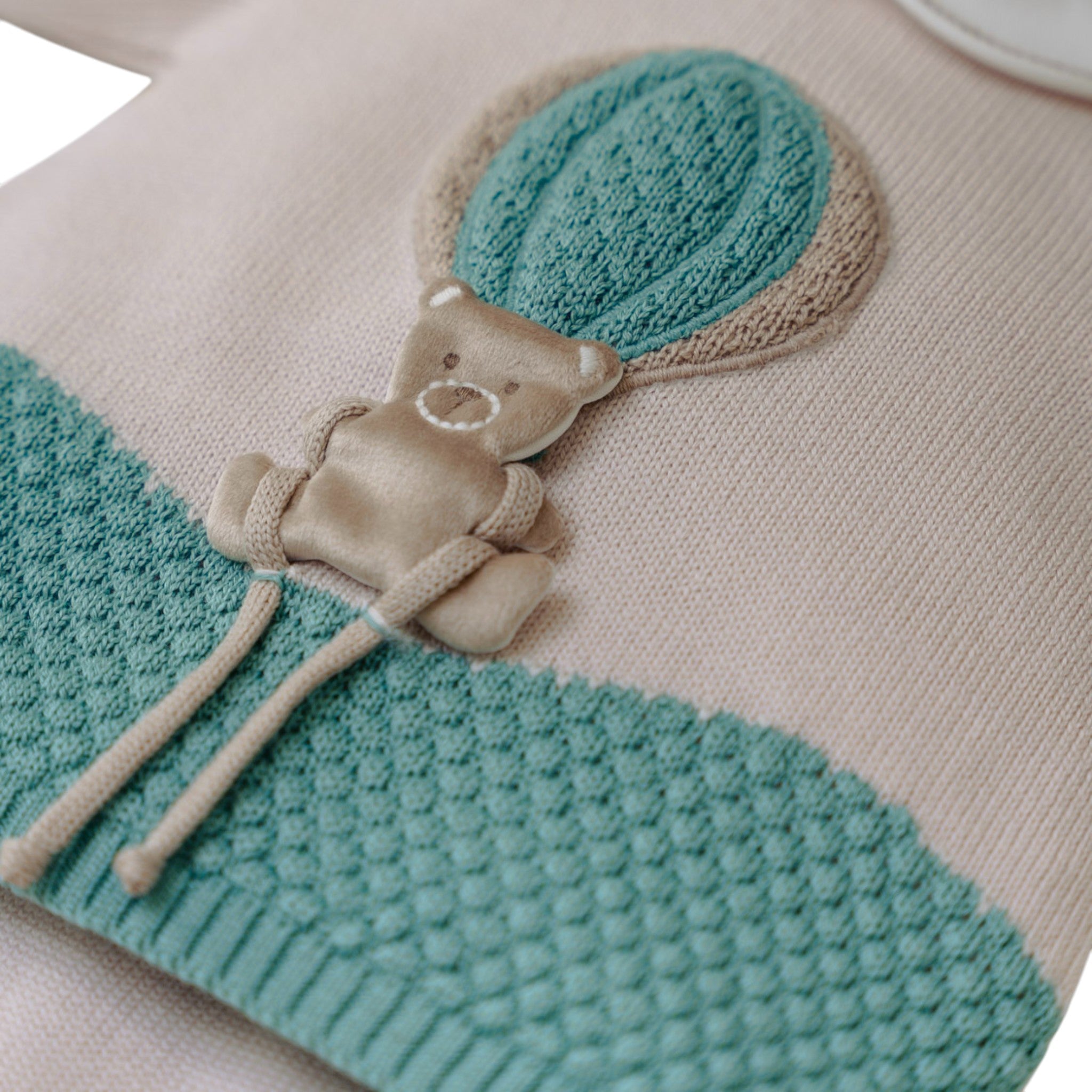 100% Natural Virgin Wool Newborn Baby Set, Hot Air Balloon Design IN5719/V