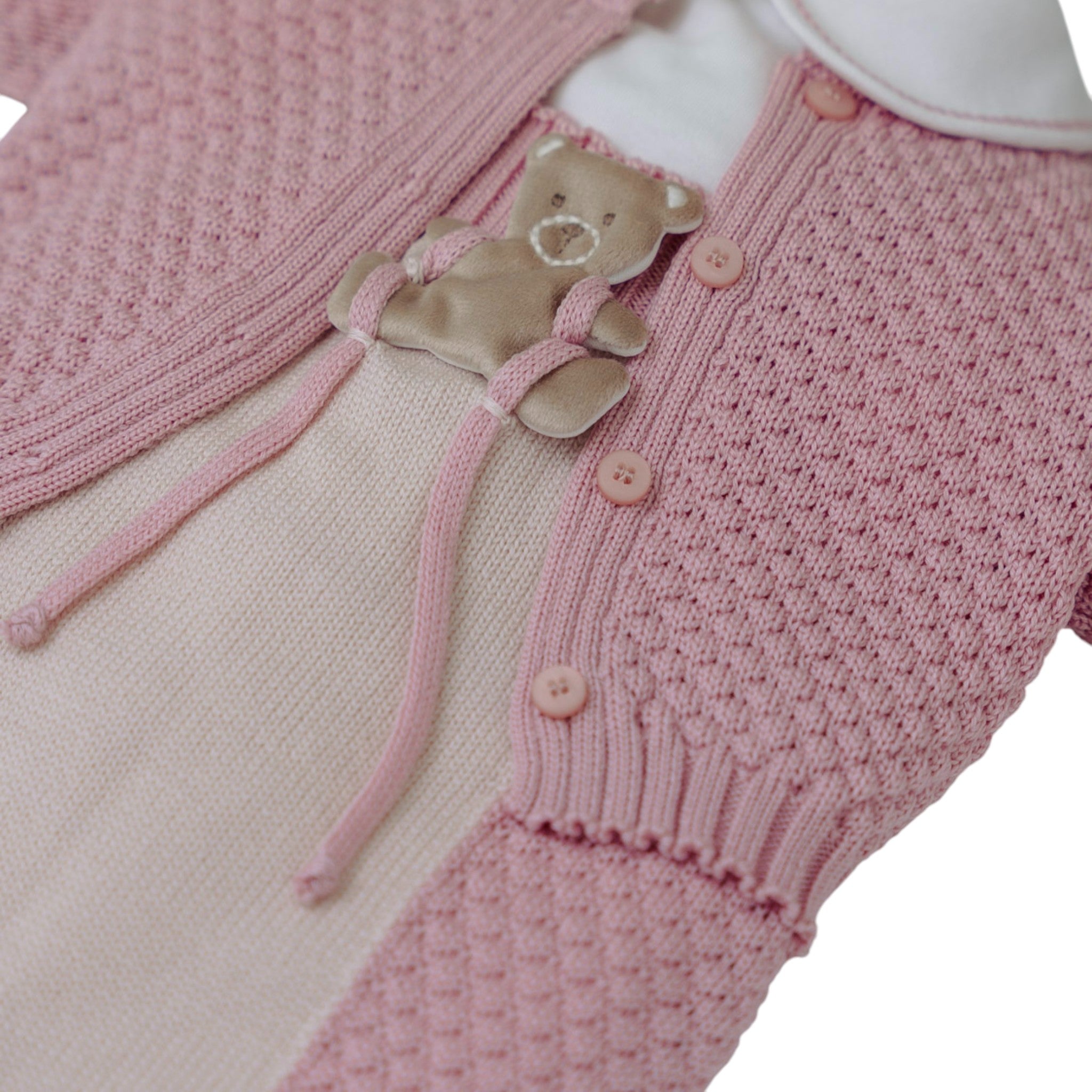 Completo Nascita Neonata Lana Vergine 100% Rosa Mongolfiera IN5731/R