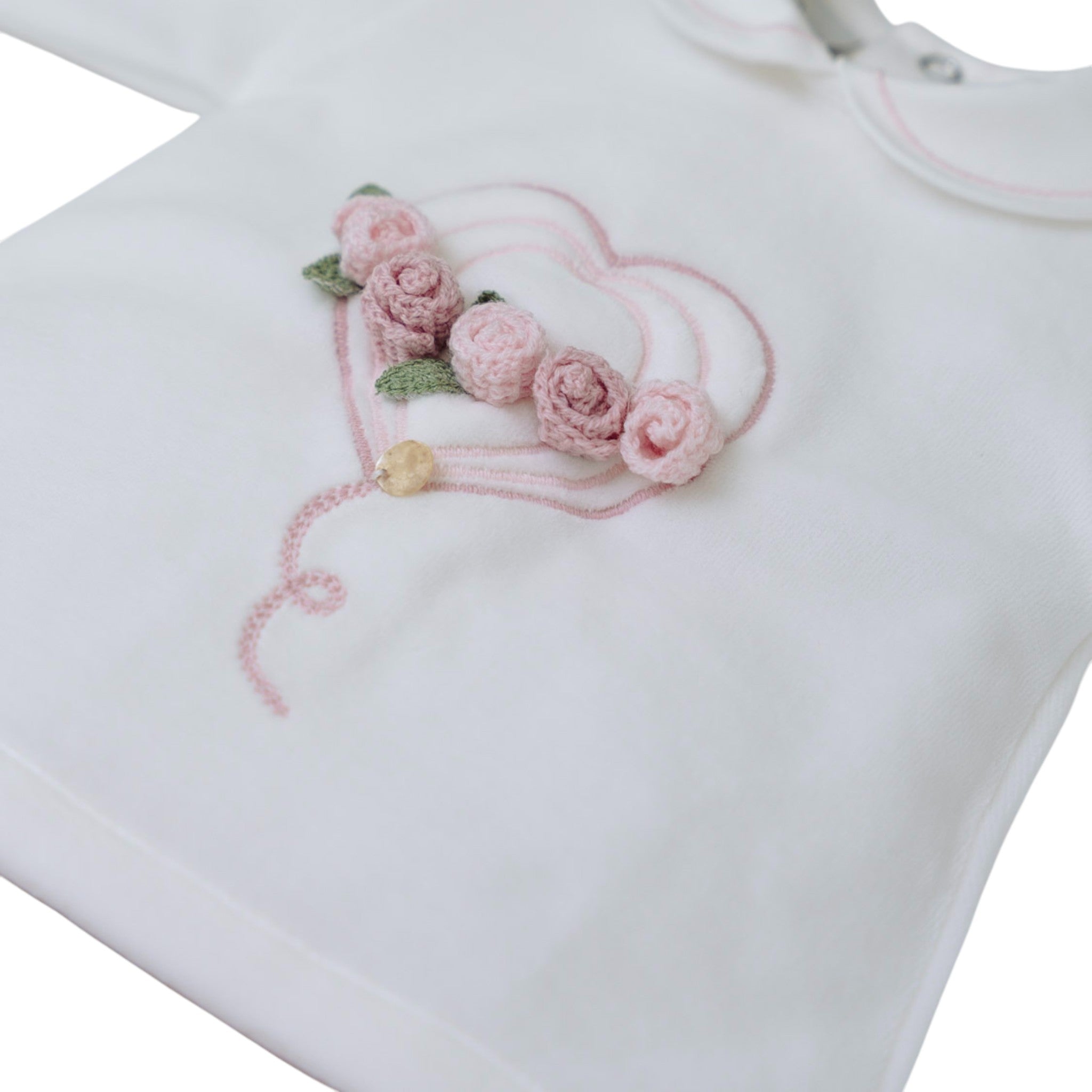 Completo Nascita Neonata Ciniglia 100% Vaniglia Rosa Cuore IN2717