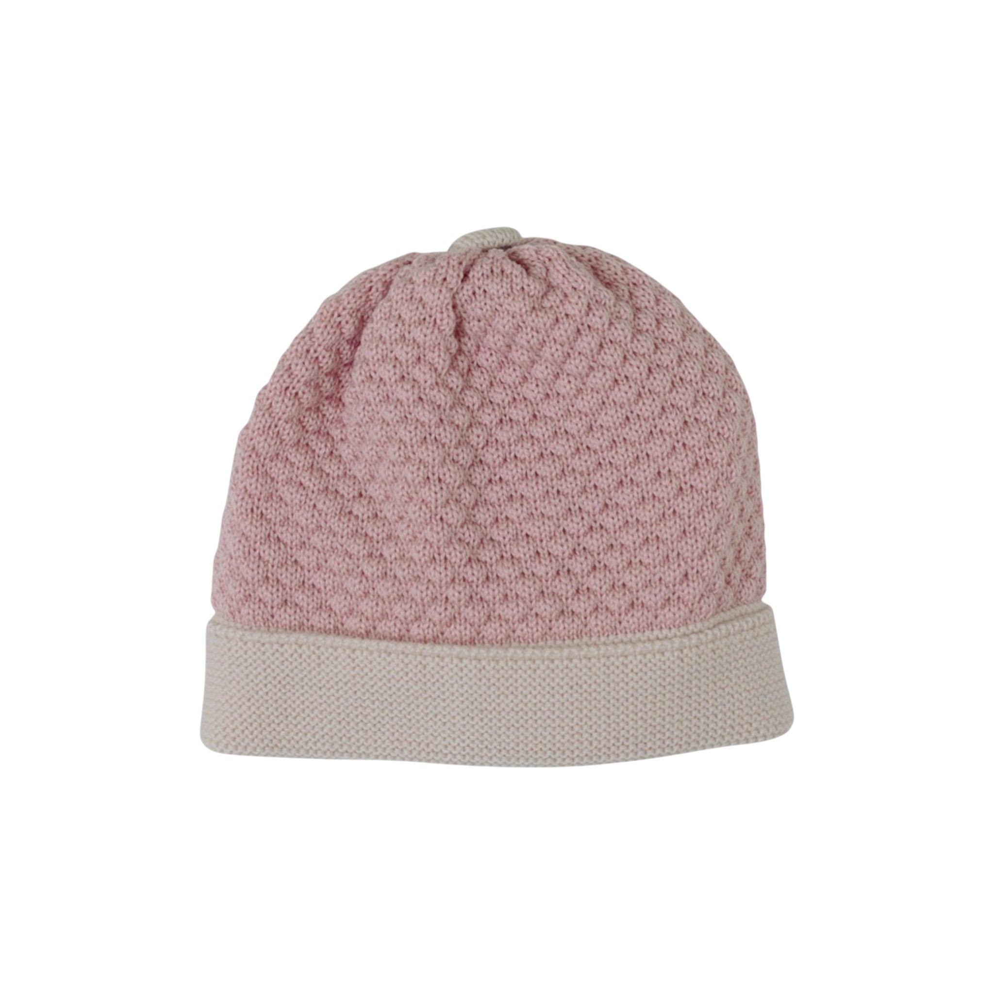 Cuffia Neonata Lana Vergine 100% Rosa IN5771BT/R