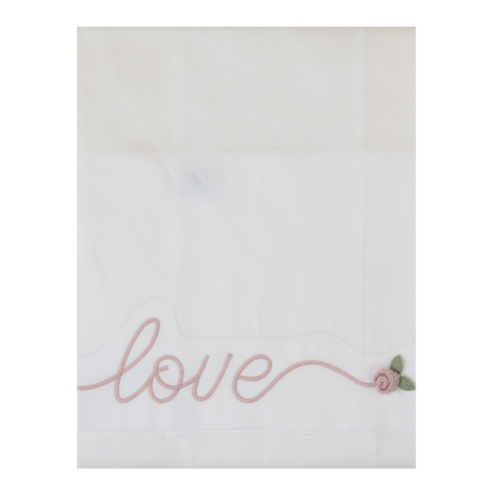 Lenzuolino Neonata Cotone 100% Set 3 Pezzi Vaniglia Cuore Rosa IN27LE