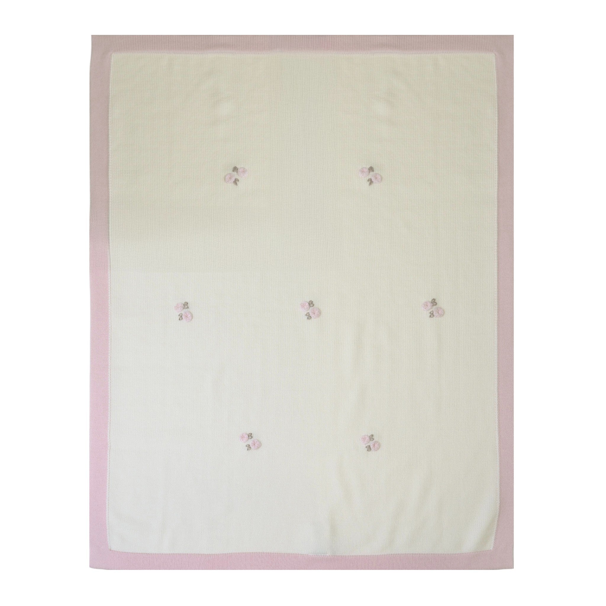 Copertina Neonata Lana Vergine 100% Vaniglia Rosa IN1080/R