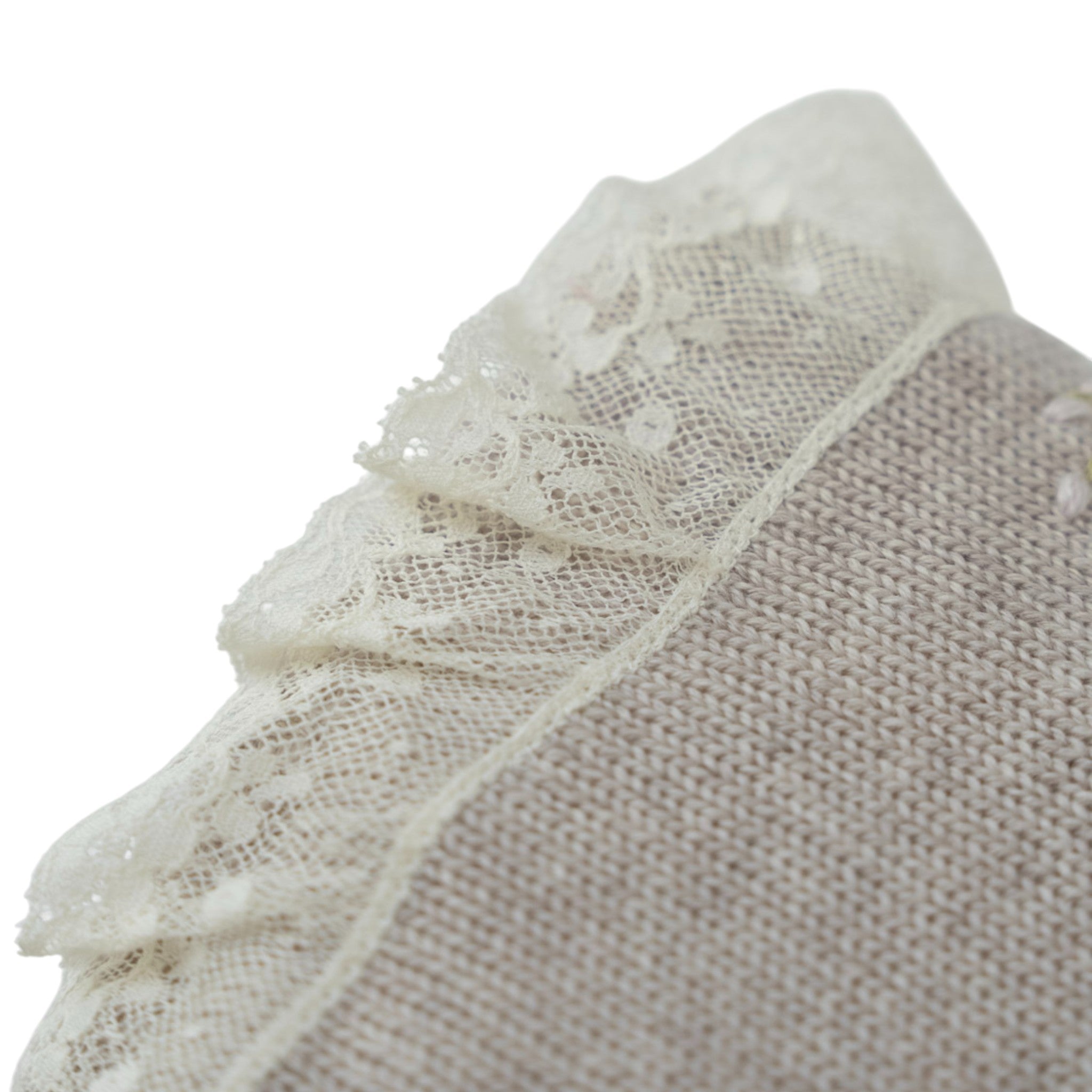 Cappellino Pura Lana Ricamo Fiori Rococò CLAUDIA - Piccola Giuggiola CLAUDIA/CU-T