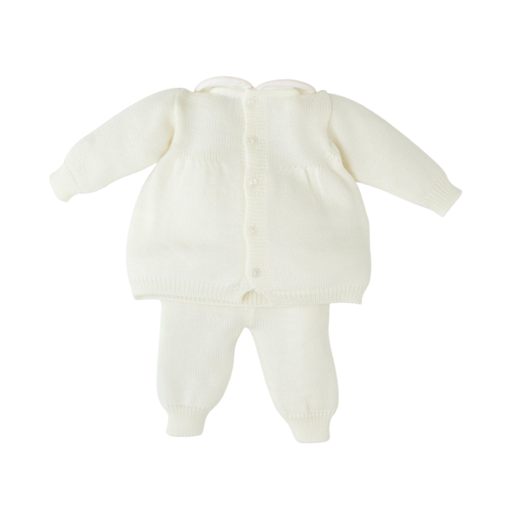 Completo Nascita Pura Lana Ricamo Fiori Rococò ASIA - Piccola Giuggiola ASIA/CN