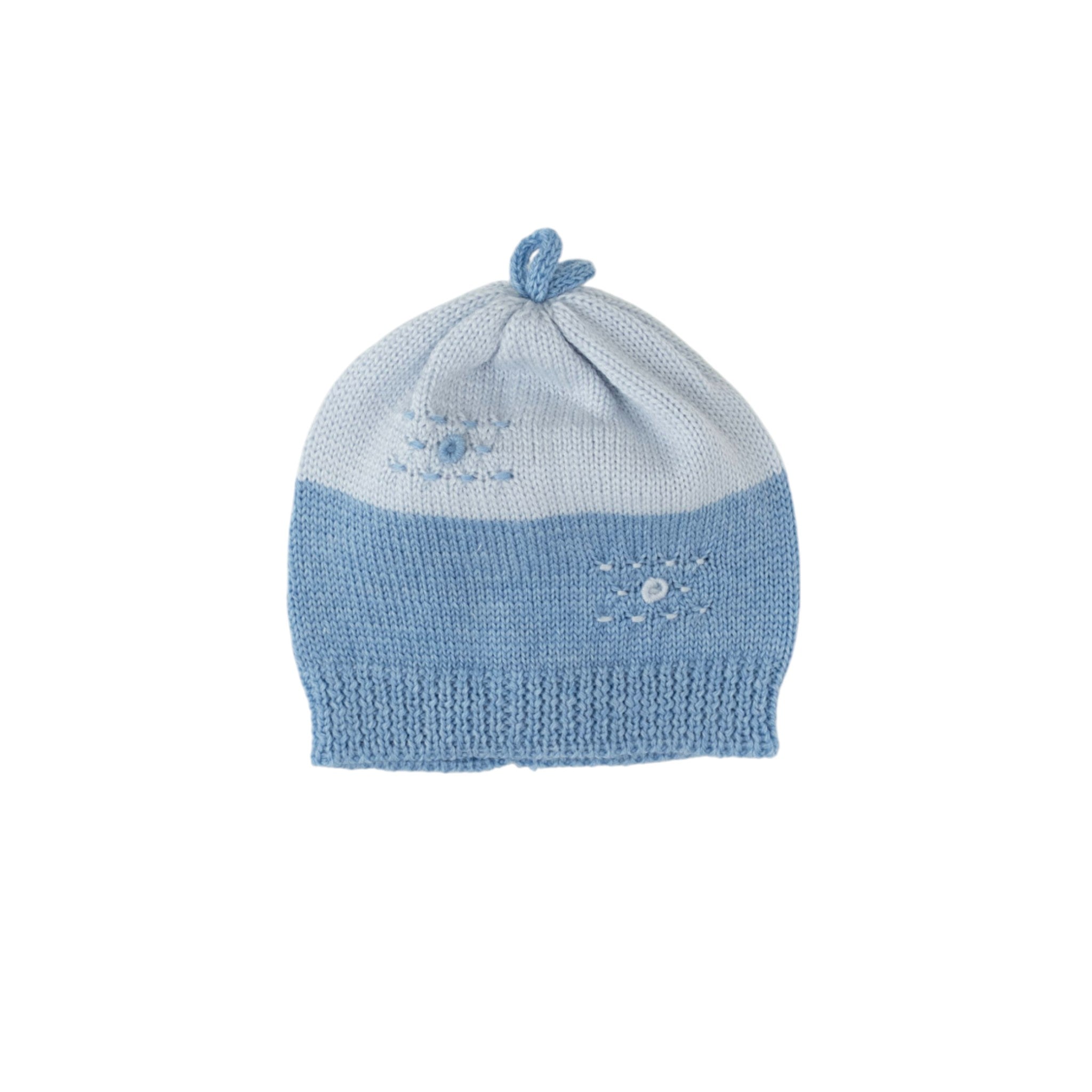 Cuffia Neonato Lana Ricamo Punto Vapore RICCARDO - Piccola Giuggiola RICCARDO-CU