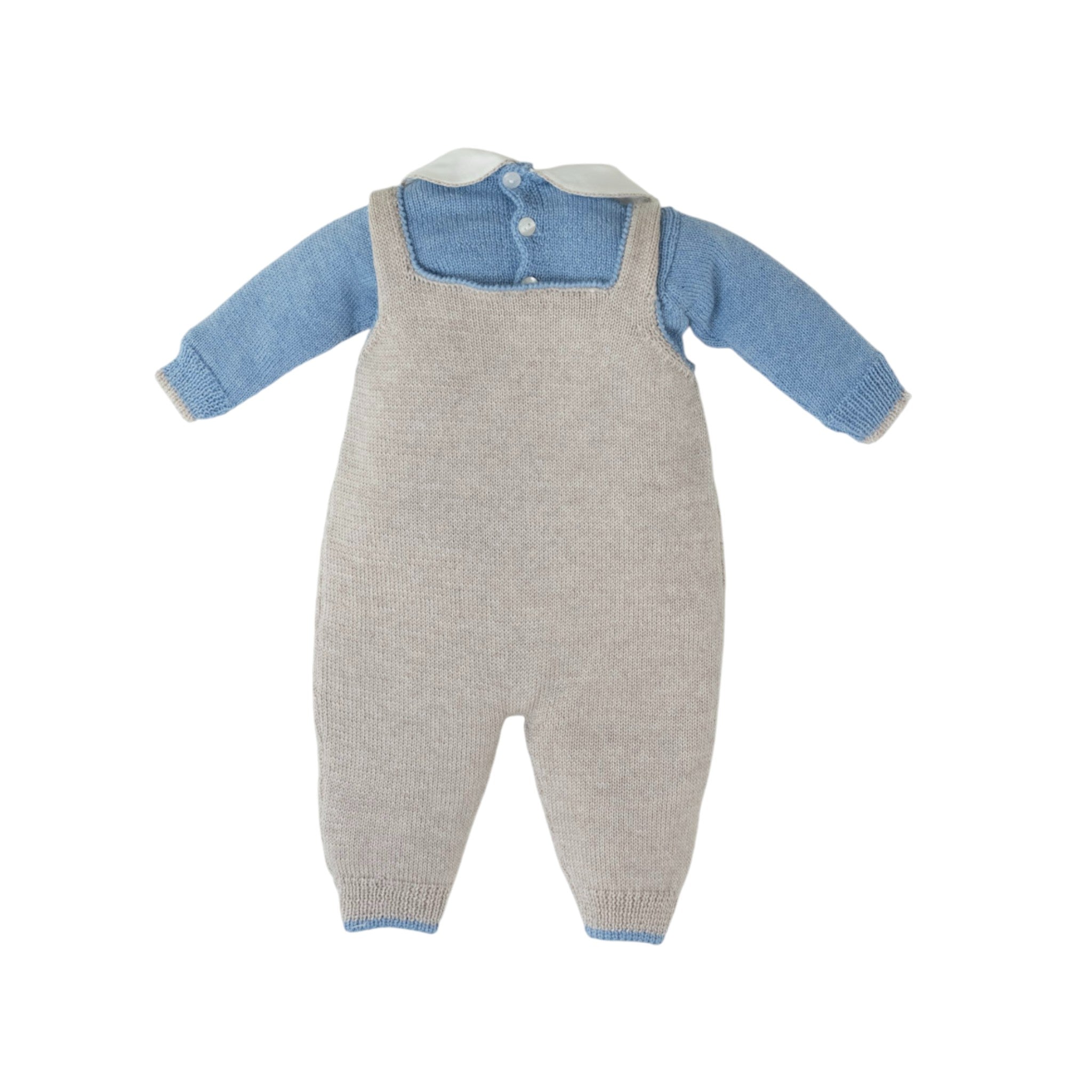 Completo Salopette Maglia Babbucce Ricamo Trenino BENNY - Piccola Giuggiola BENNY/SL