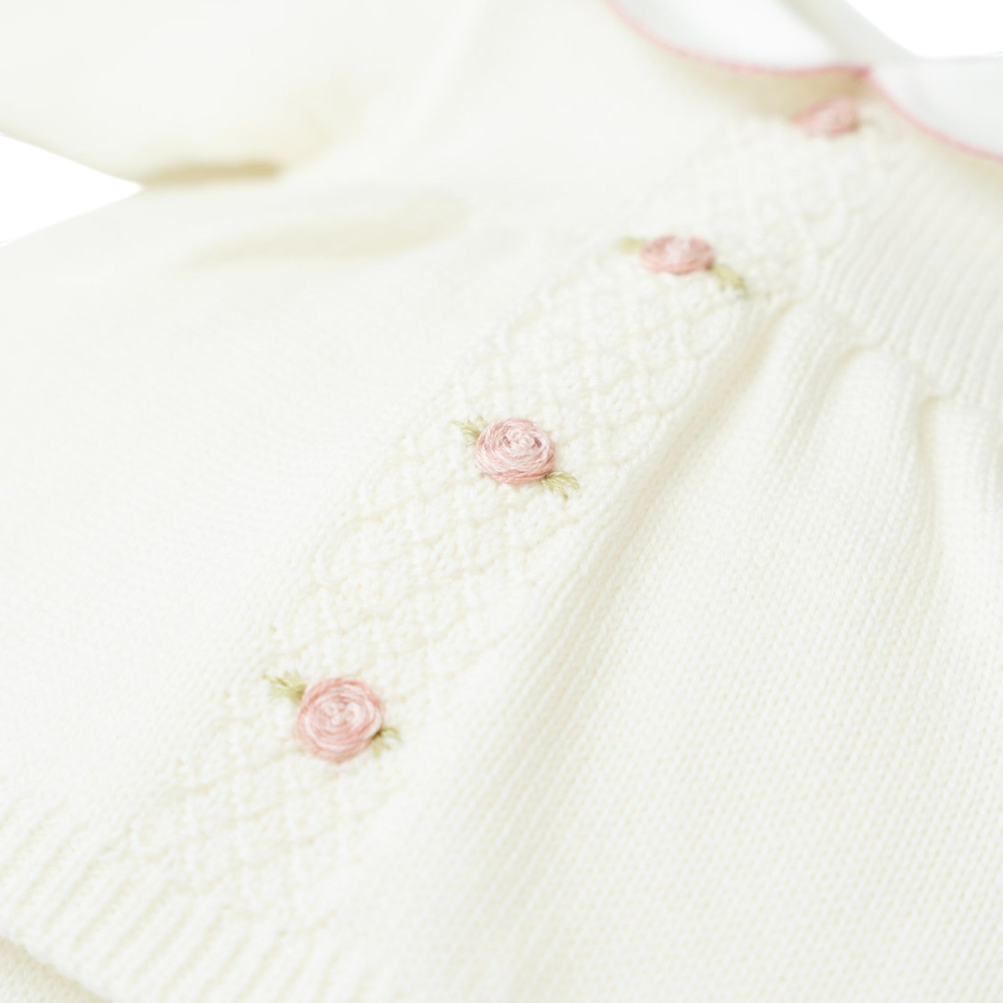 Completo Nascita Pura Lana Ricamo Fiori Rococò ASIA - Piccola Giuggiola ASIA/CN