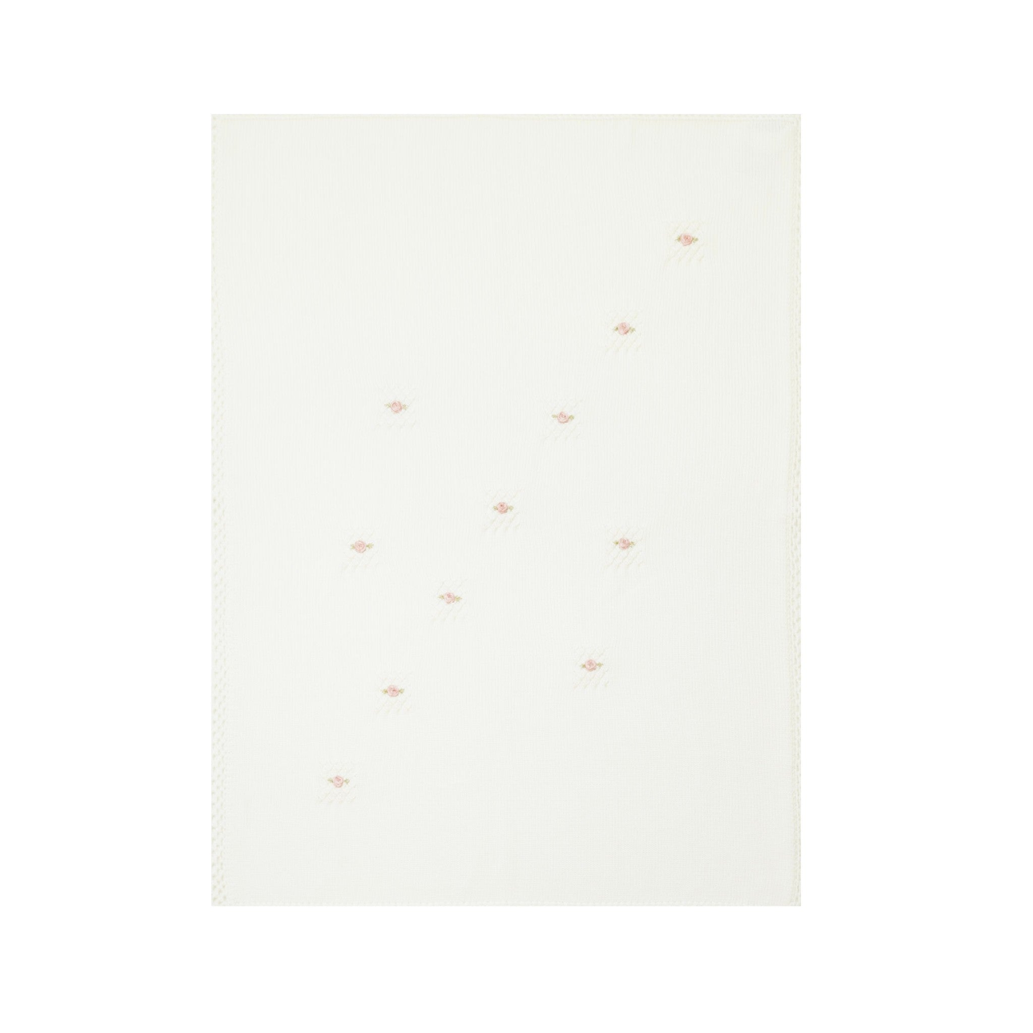 Coperta Pura Lana Ricamo Fiori Rococò ASIA - Piccola Giuggiola