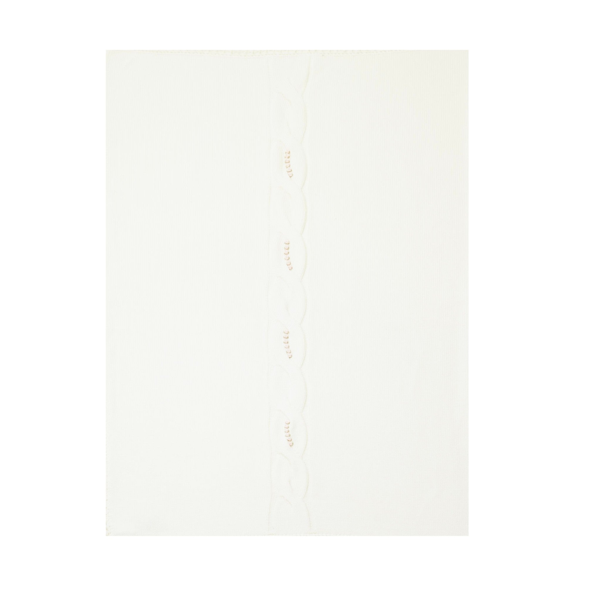 Coperta Pura Lana Ricamo Treccia OLLY - Piccola Giuggiola OLLY/CO-R