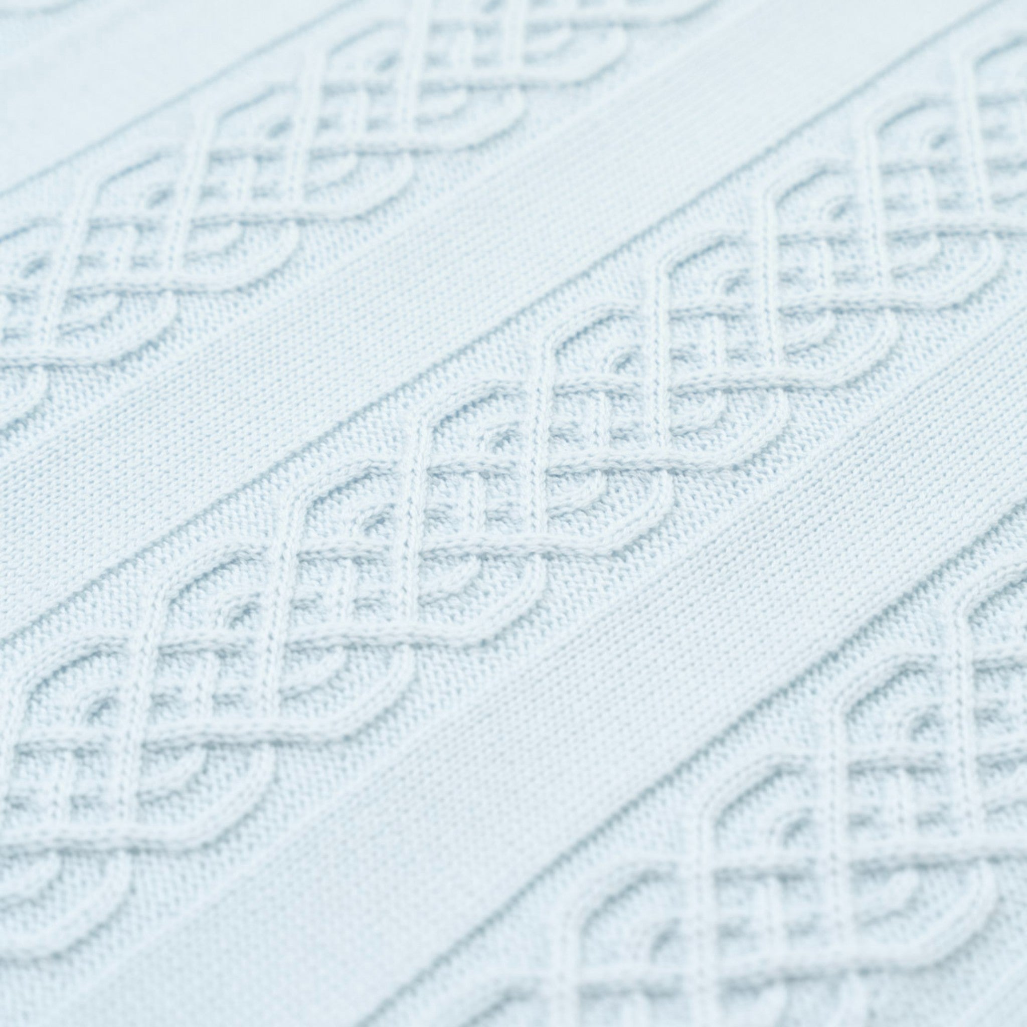 Copertina Neonato Lana Vergine 100% Cielo Lavorazione Intrecci IN5880