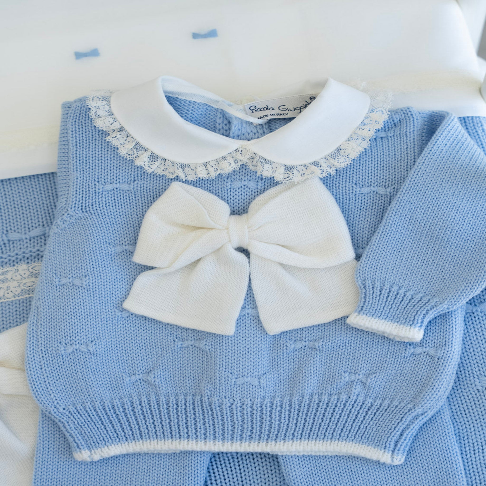 Coordinato Nascita Pura Lana Fiocchi Pizzo ENRICO - Piccola Giuggiola